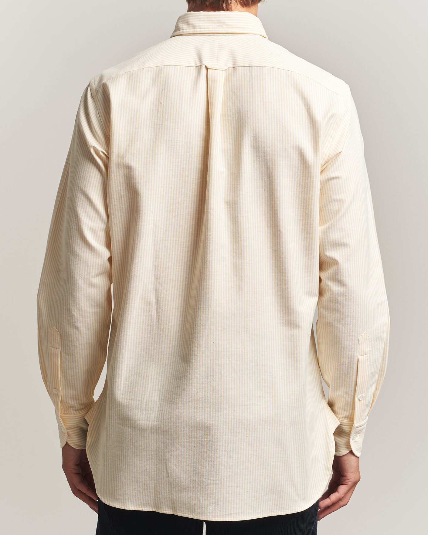 Homme | Chemises | Drake's | Striped Button Down Oxford Shirt Yellow