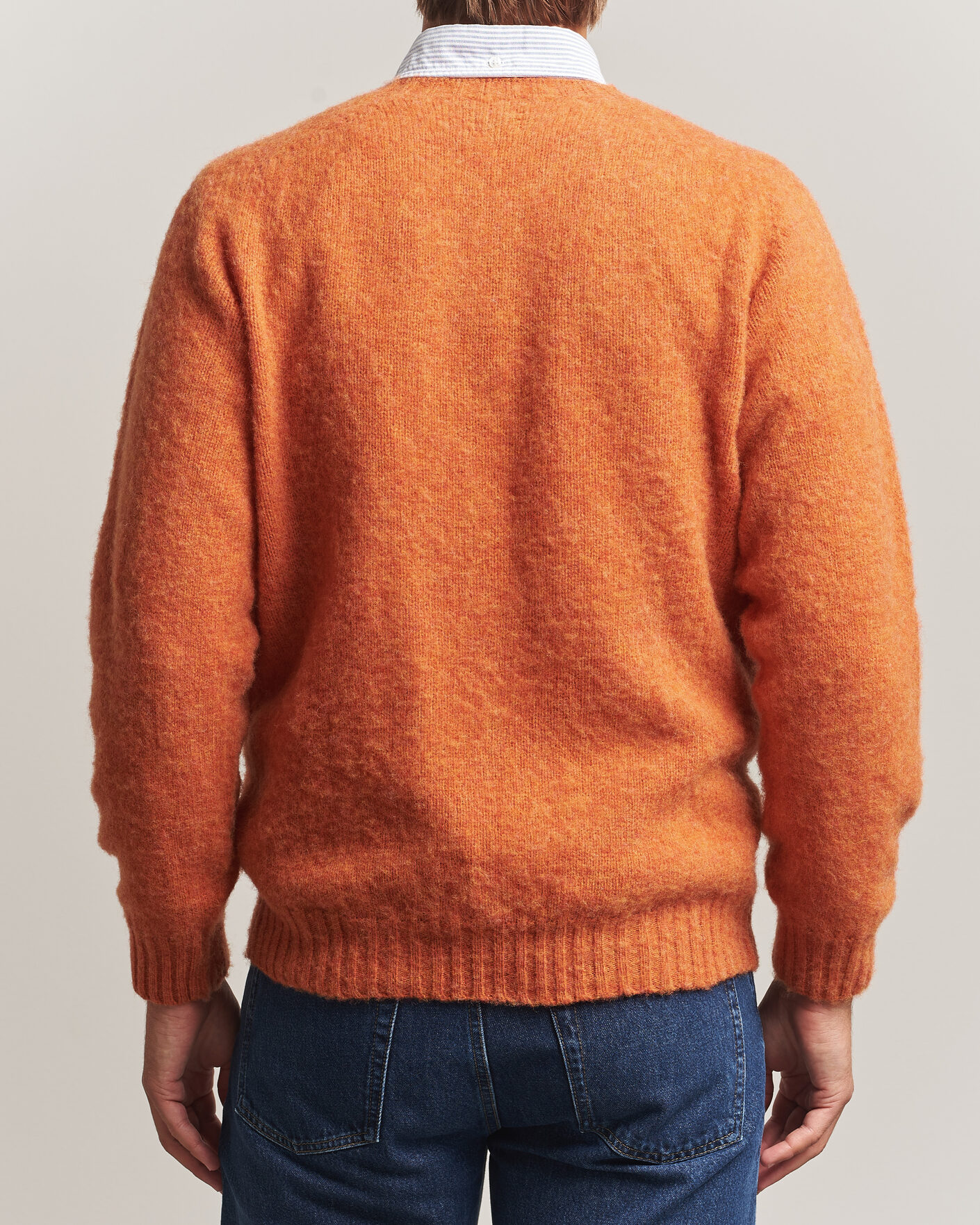 Homme | Pulls Et Tricots | Drake's | Brushed Shetland Crew Orange