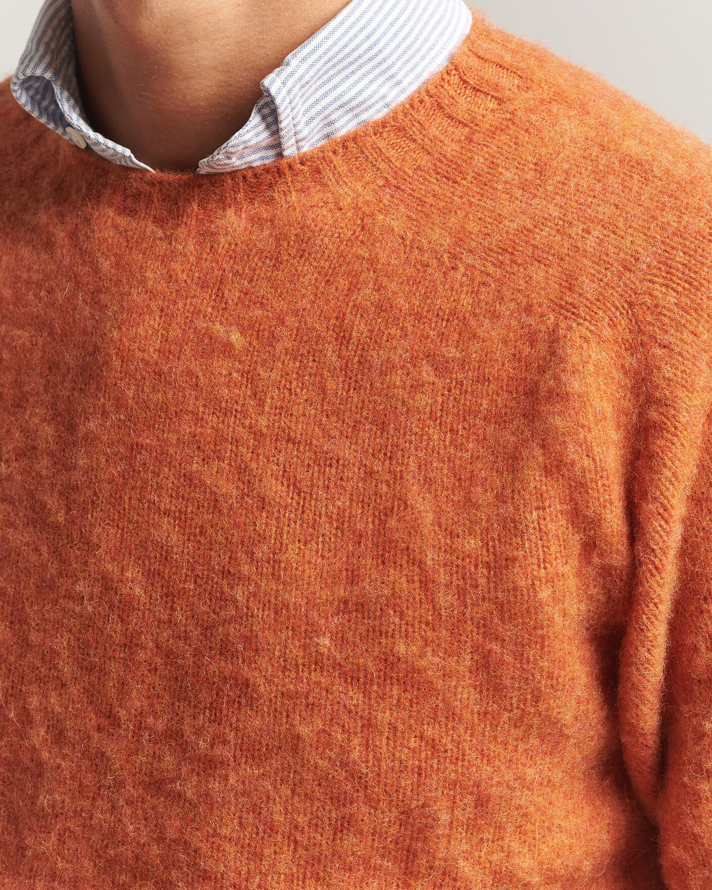 Homme | Pulls Et Tricots | Drake's | Brushed Shetland Crew Orange