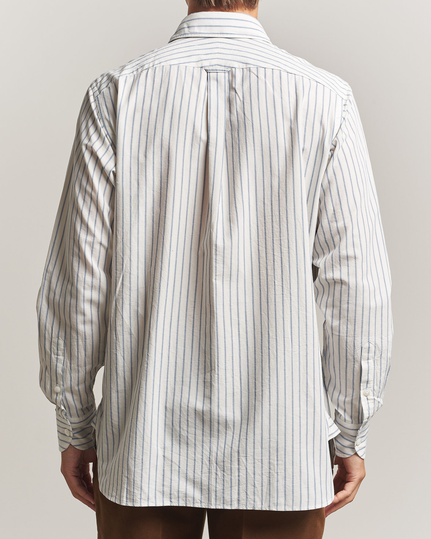 Homme | Chemises | Drake's | One Pocket Halo Stripe Shirt White