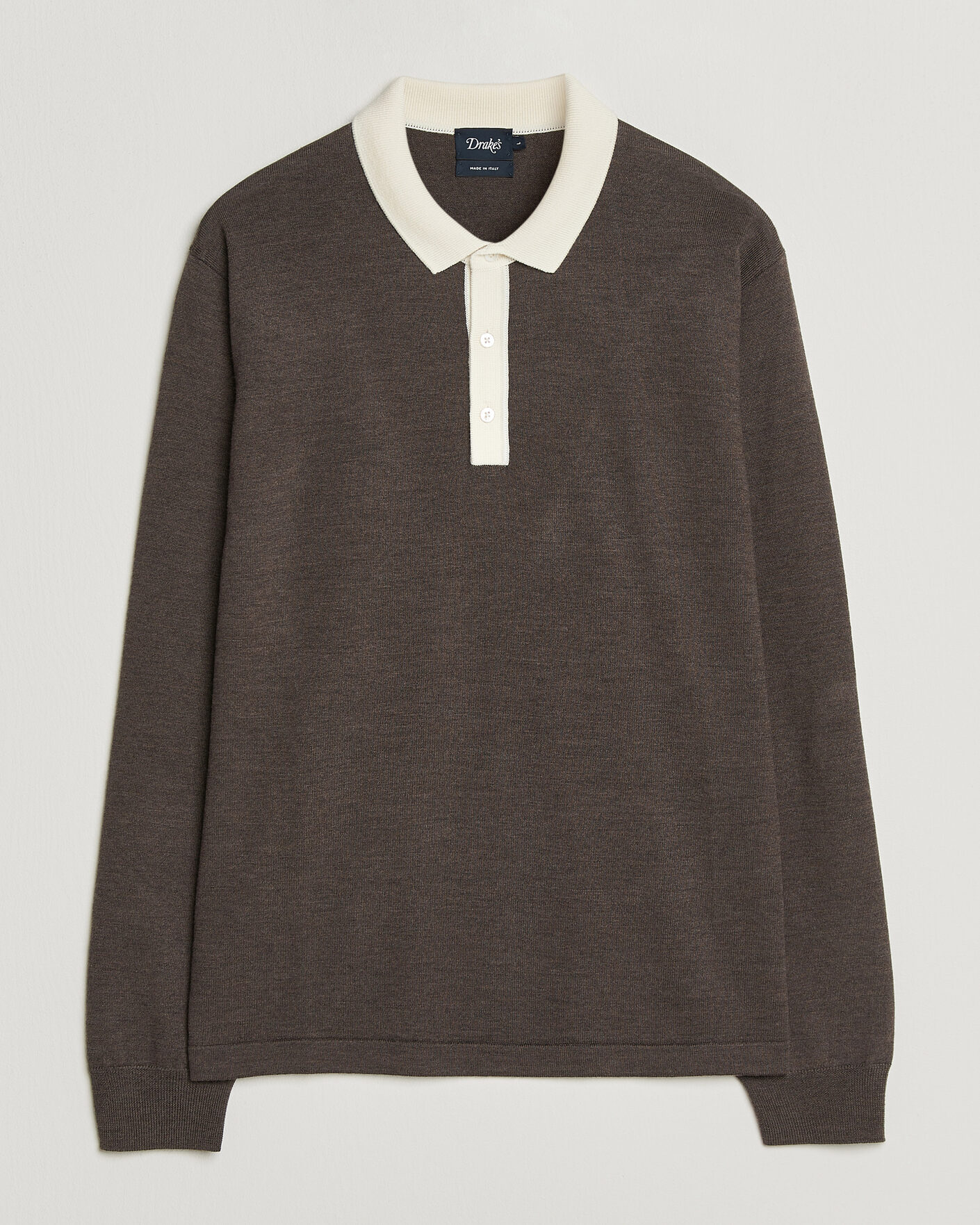 Homme | Pulls Et Tricots | Drake's | Solid Knitted Rugby Brown