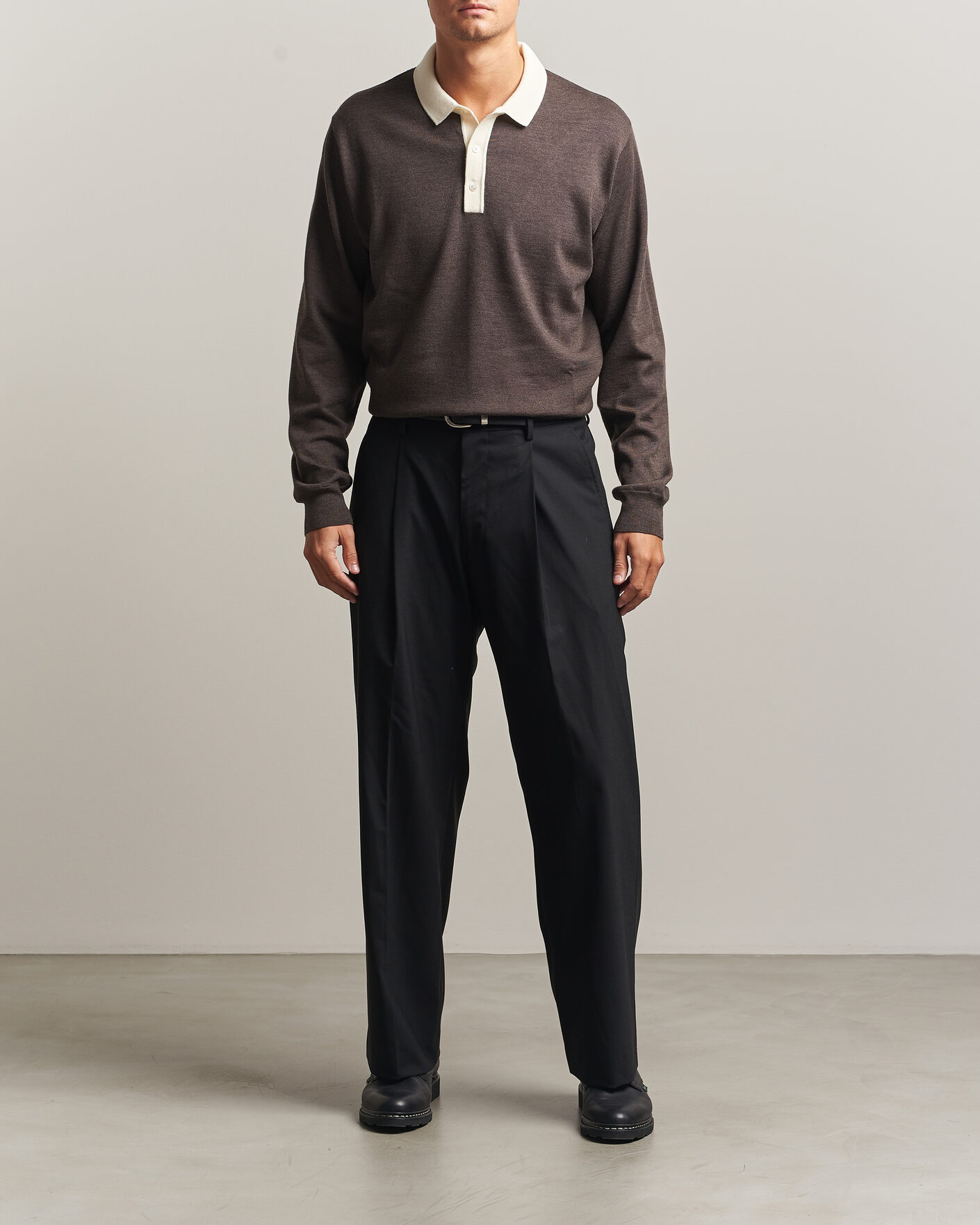 Homme | Pulls Et Tricots | Drake's | Solid Knitted Rugby Brown