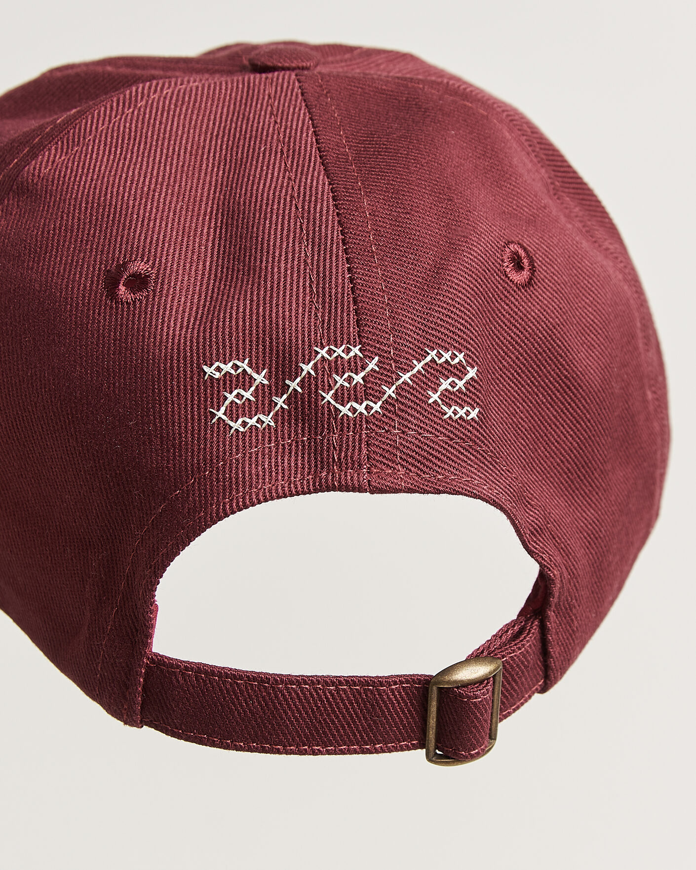 Homme | Bobs Et Casquettes | Drake's | Cross Stitch D Twill Baseball Cap Burgundy