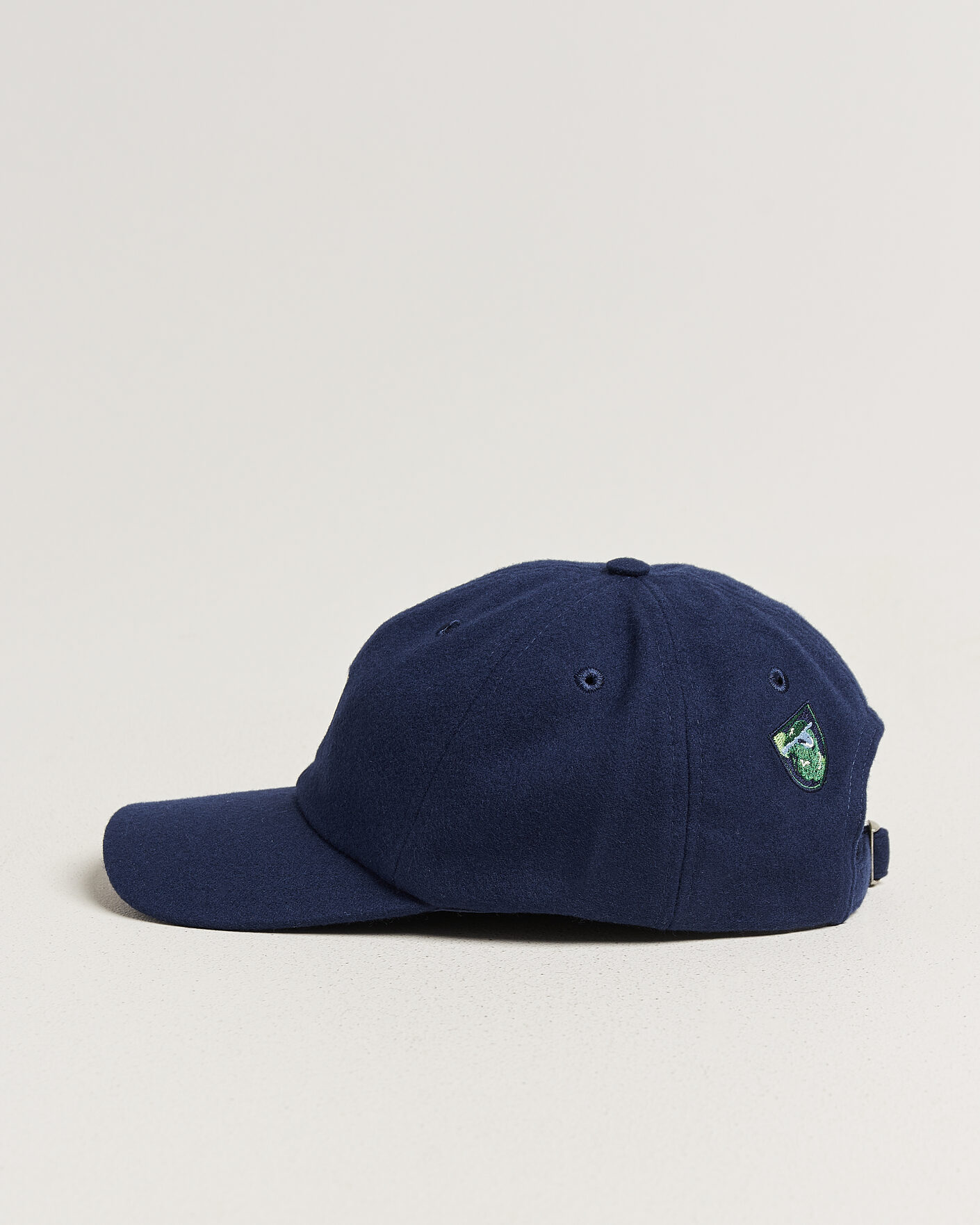 Homme | Bobs Et Casquettes | Drake's | Crest Merino Wool Baseball Cap Navy