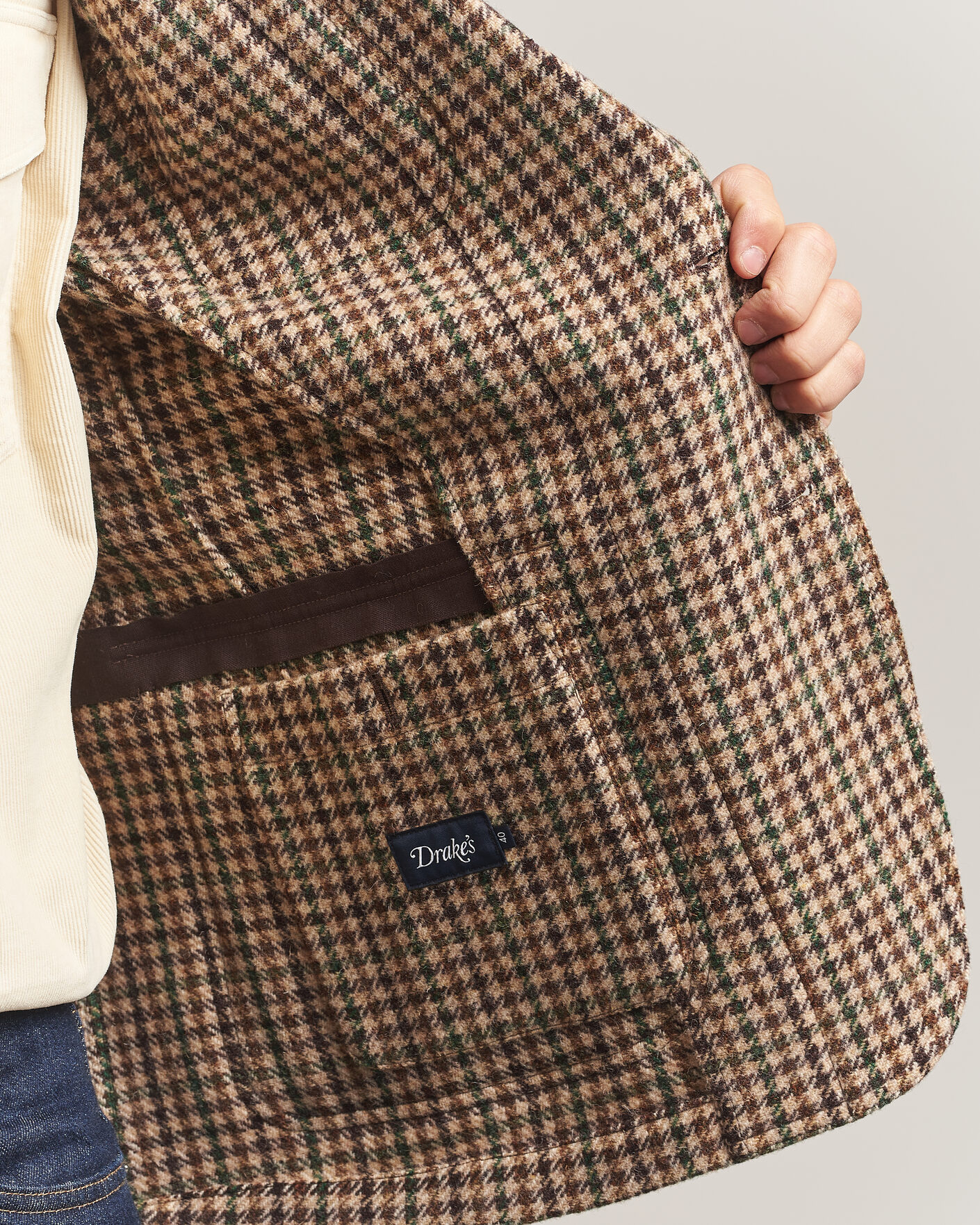 Homme | Blazers | Drake's | MKVII Tweed Houndcheck Games Blazer Brown