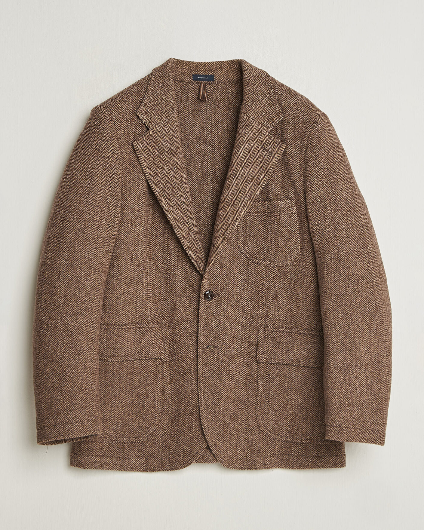 Homme | Blazers | Drake's | MKVII Tweed Herringbone Games Blazer Brown