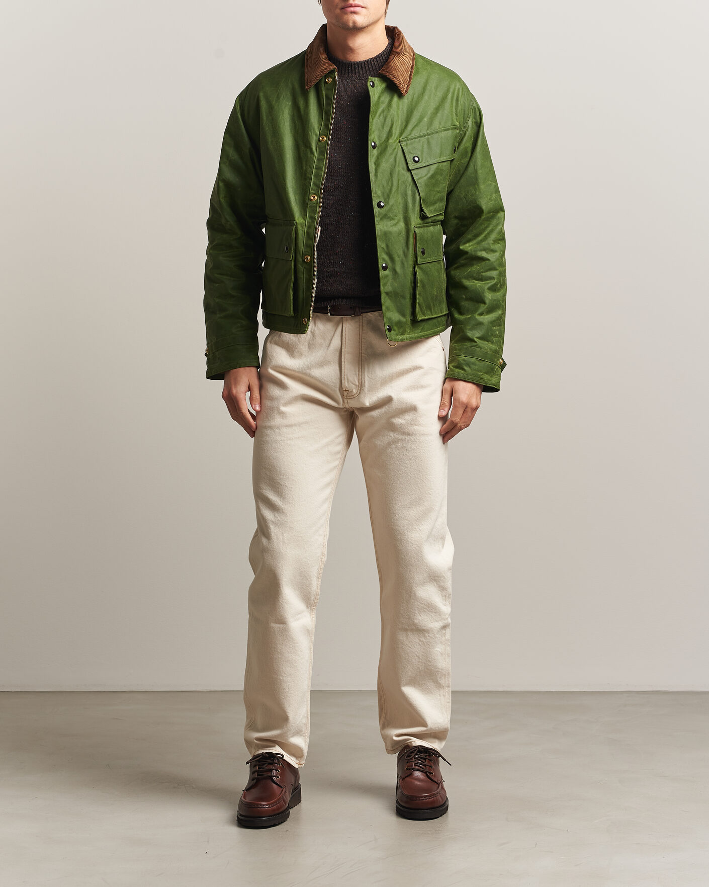 Homme | Manteaux Et Vestes | Drake's | Waxed Wader Jacket Lemongrass