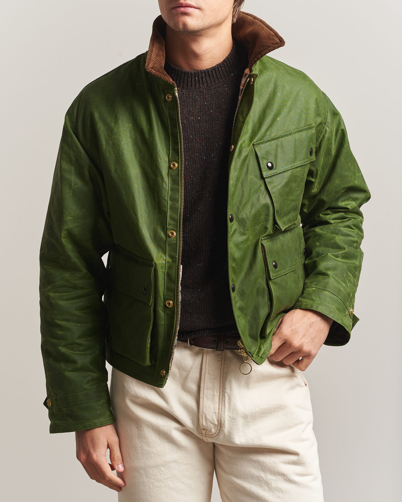Homme | Manteaux Et Vestes | Drake's | Waxed Wader Jacket Lemongrass