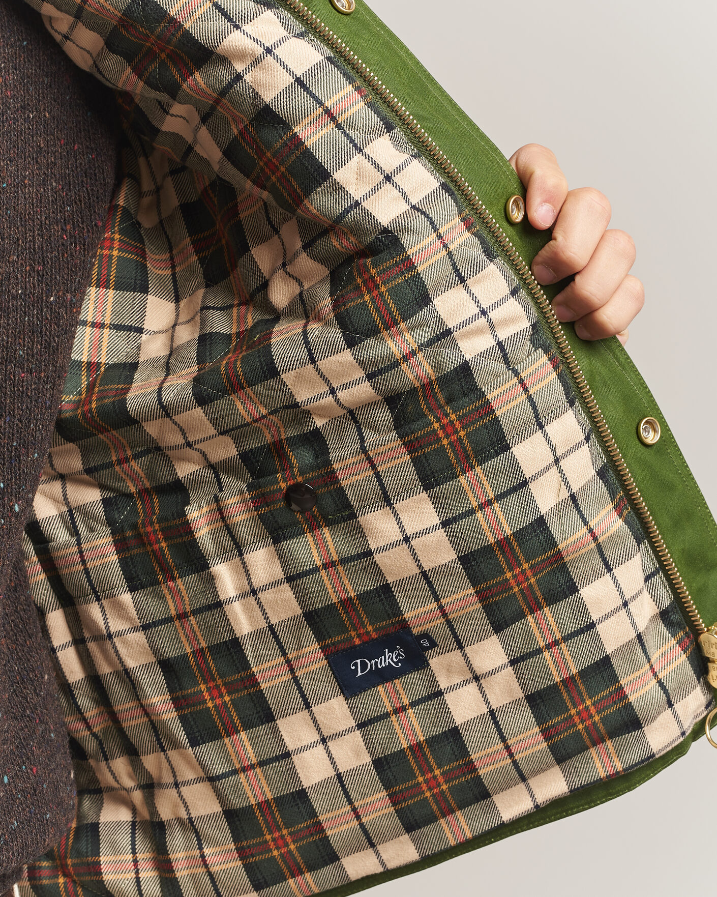 Homme | Manteaux Et Vestes | Drake's | Waxed Wader Jacket Lemongrass