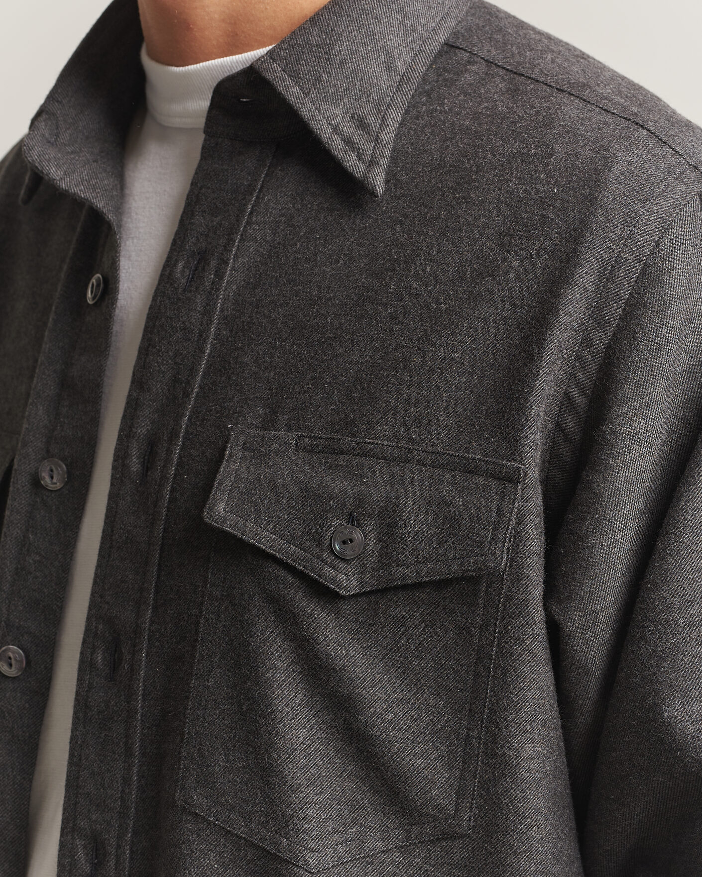 Homme | Chemises | Drake's | Two Pocket Casual Shirt Grey