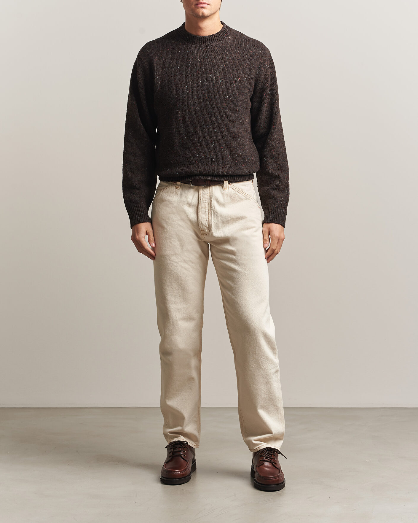 Homme | Pulls Et Tricots | Drake's | Donegal Crewneck Brown