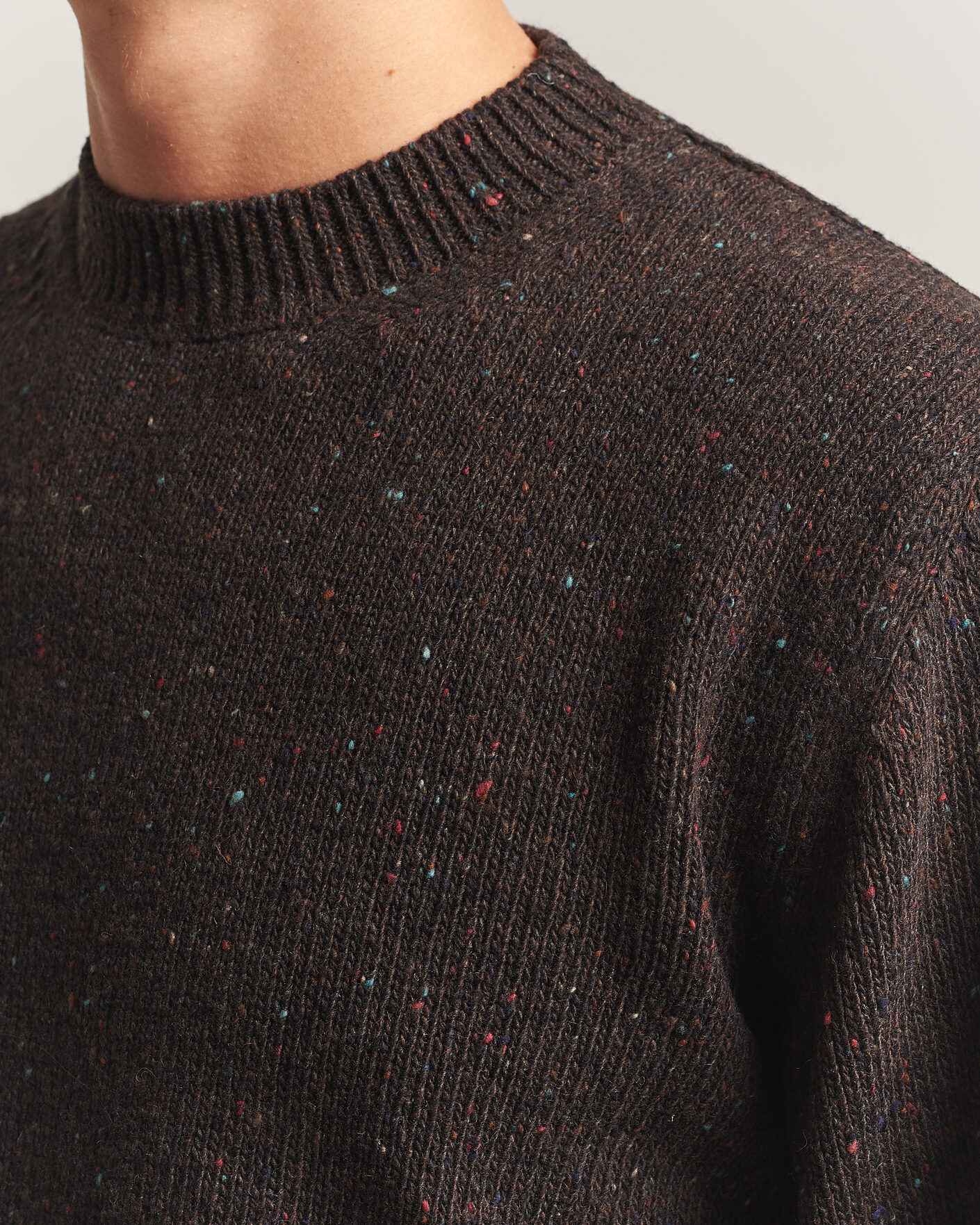 Homme | Pulls Et Tricots | Drake's | Donegal Crewneck Brown