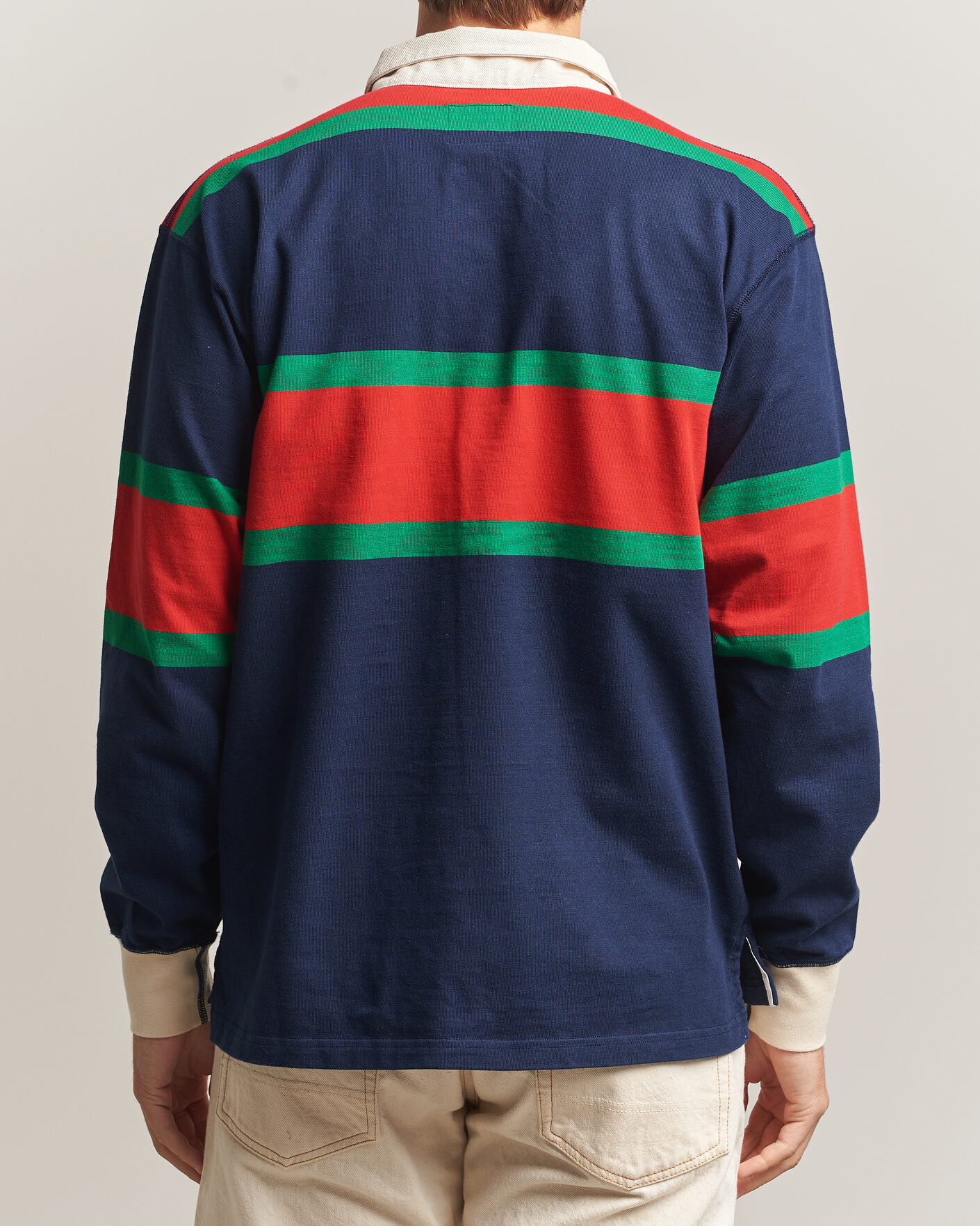 Homme | Pulls Et Tricots | Drake's | Middle Stripe Rugby Navy/Red/Green