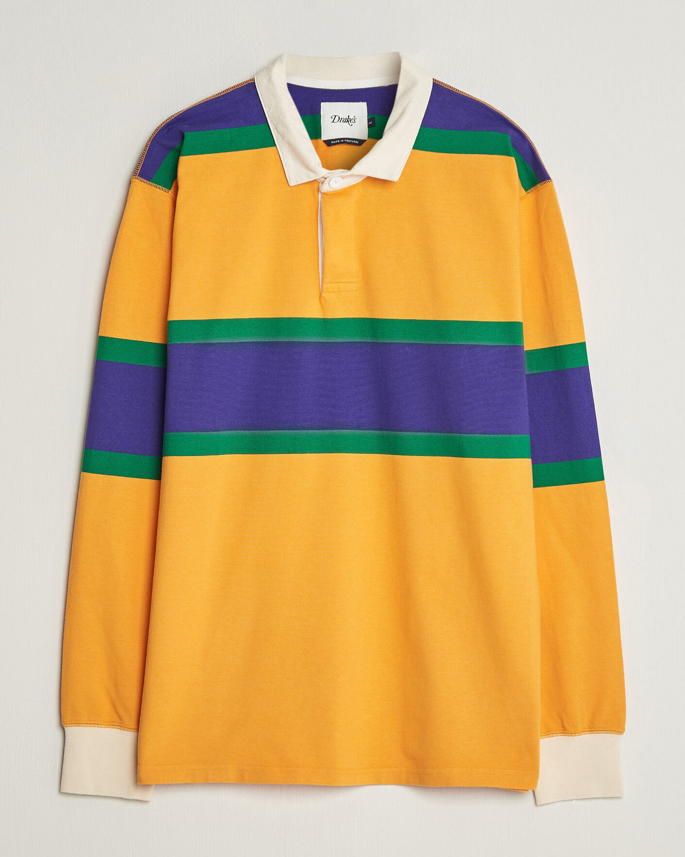 Homme | Pulls Et Tricots | Drake's | Block Stripe Rugby Yellow