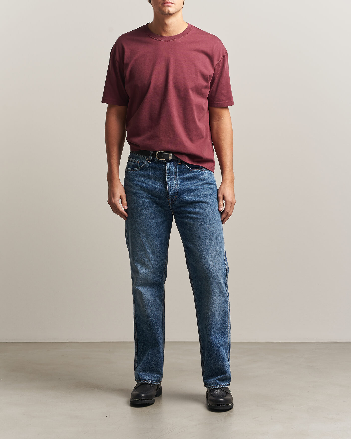 Homme | T-shirts | Drake's | O´Clock Back Print Hiking T-Shirt Dark Plum
