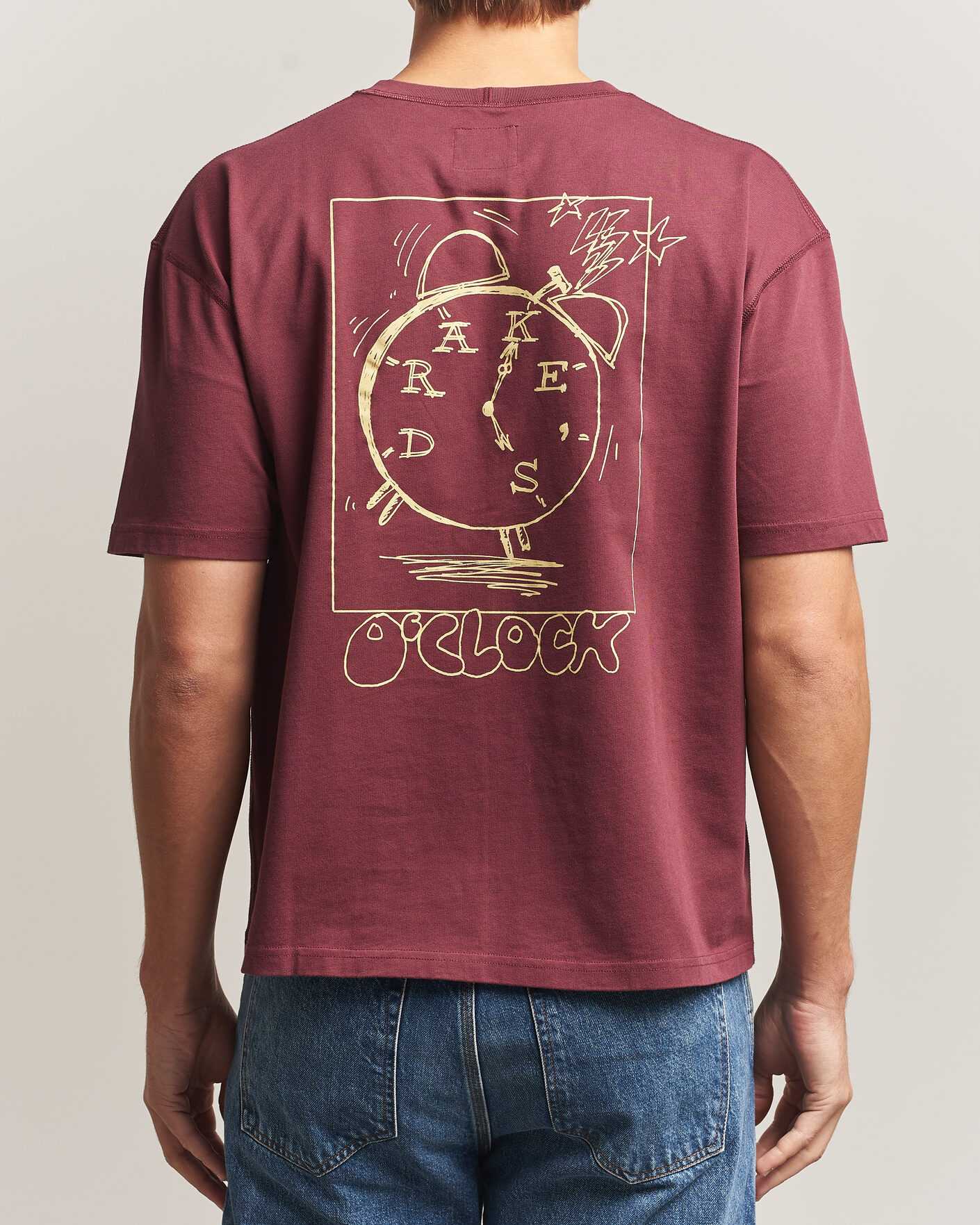 Homme | T-shirts | Drake's | O´Clock Back Print Hiking T-Shirt Dark Plum