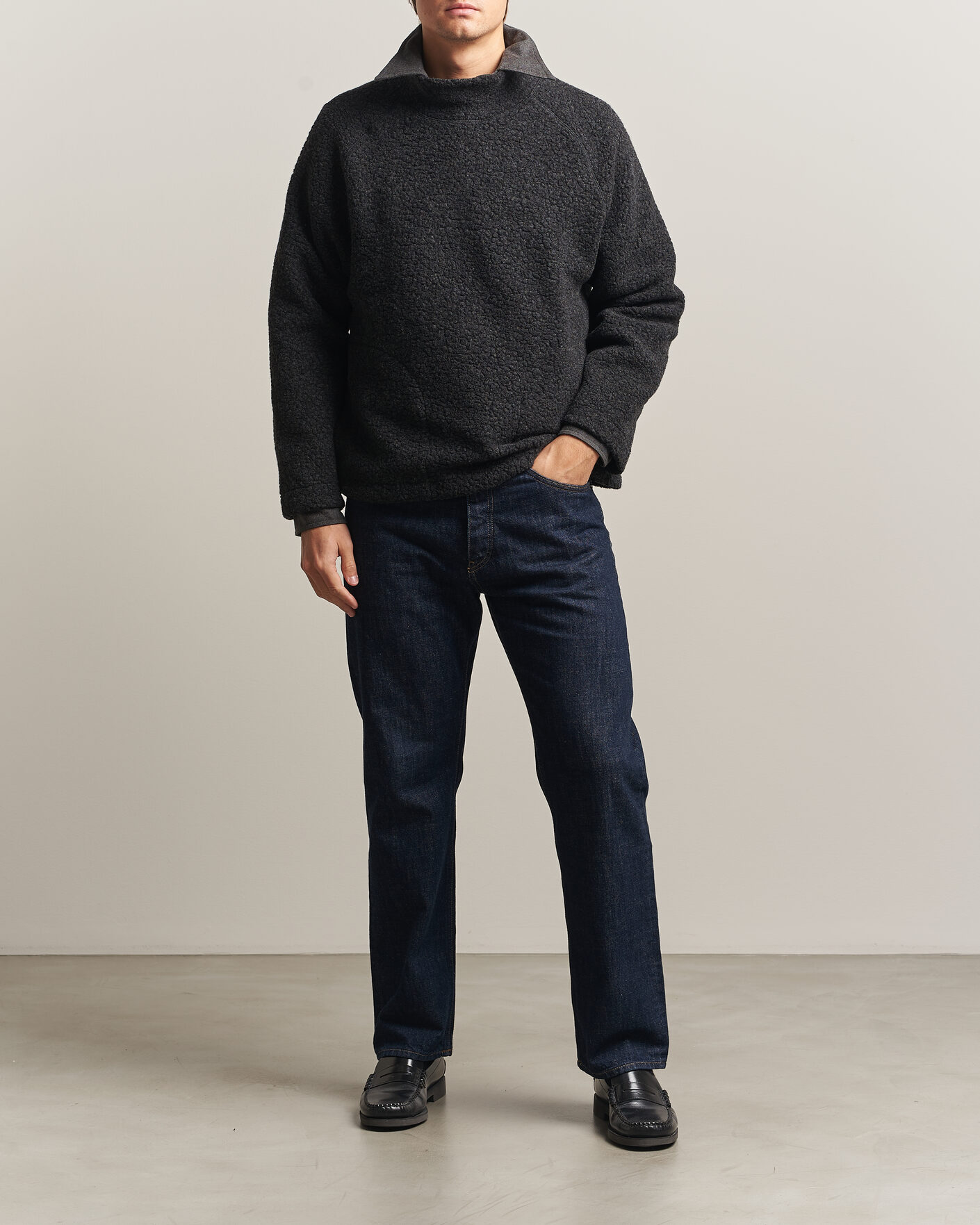 Homme | Pulls Et Tricots | Drake's | Mock Neck Fleece Grey