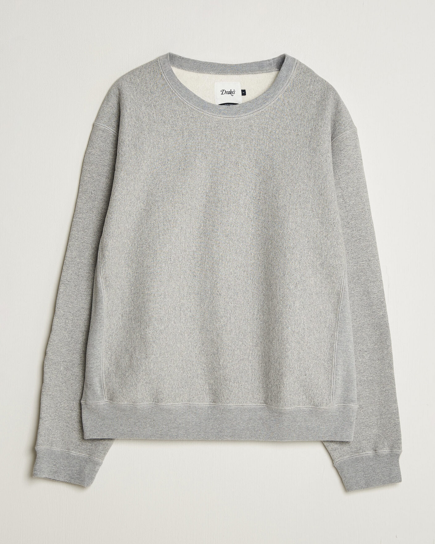 Homme | Pulls Et Tricots | Drake's | Reverse Weave Crewneck Sweatshirt Grey