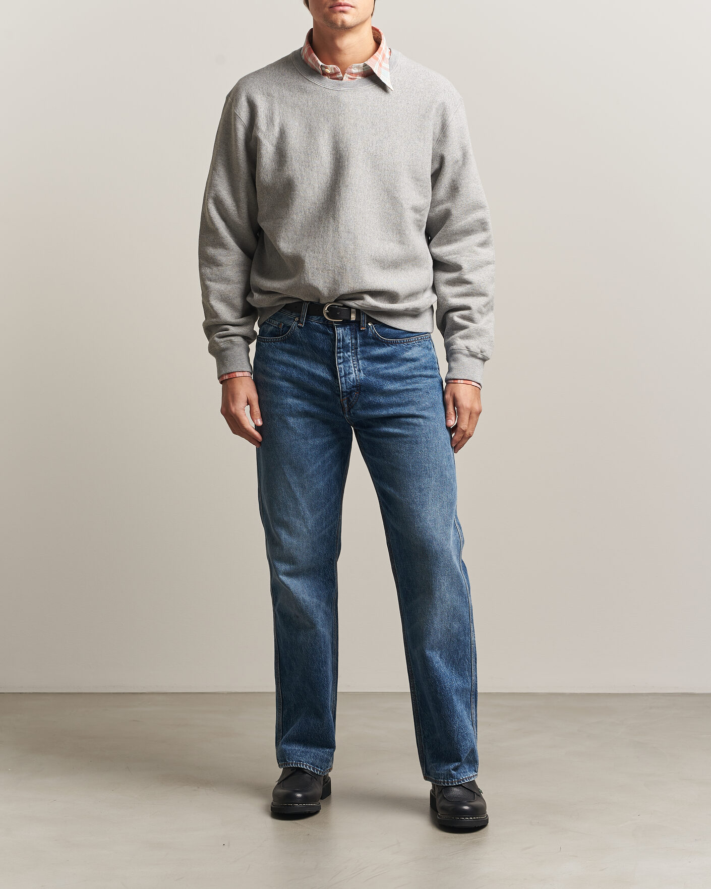 Homme | Pulls Et Tricots | Drake's | Reverse Weave Crewneck Sweatshirt Grey