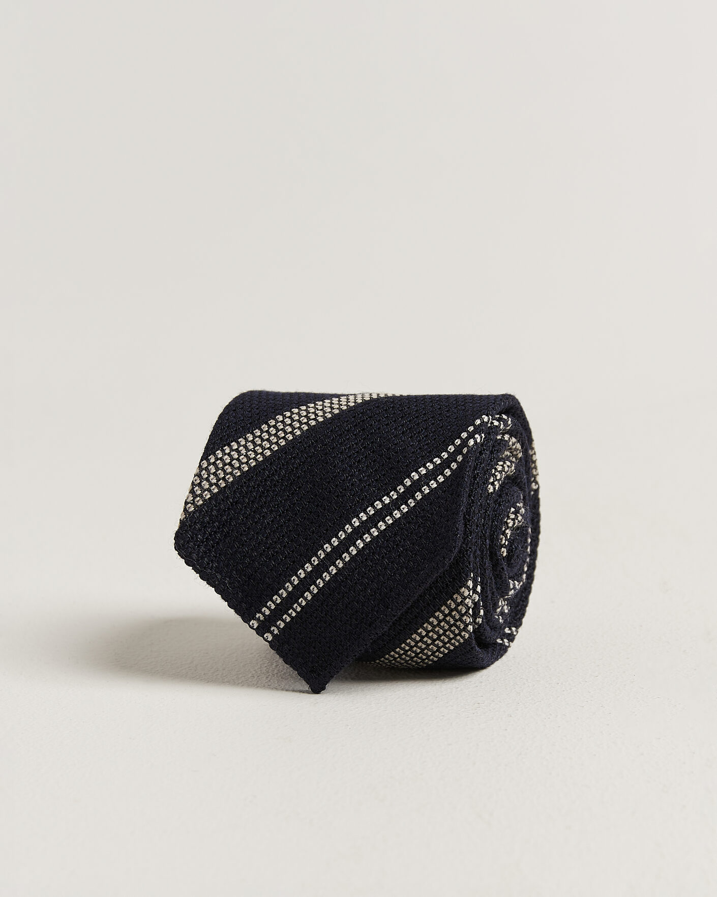 Homme | Cravates | Drake's | Striped Grenadine Tie Navy/White