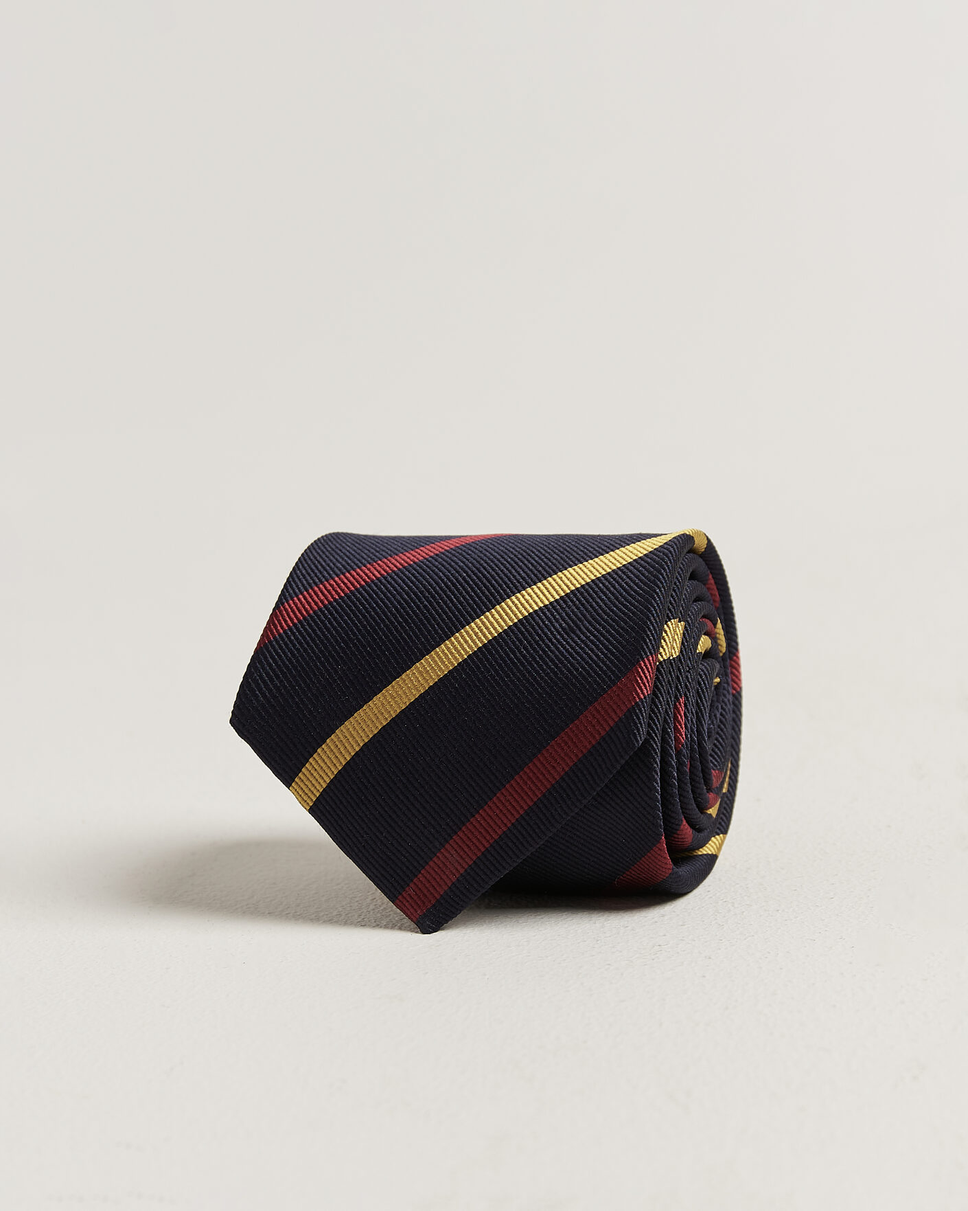 Homme | Cravates | Drake's | Line Stripe Super Reppe Tie Navy/Red/Yellow