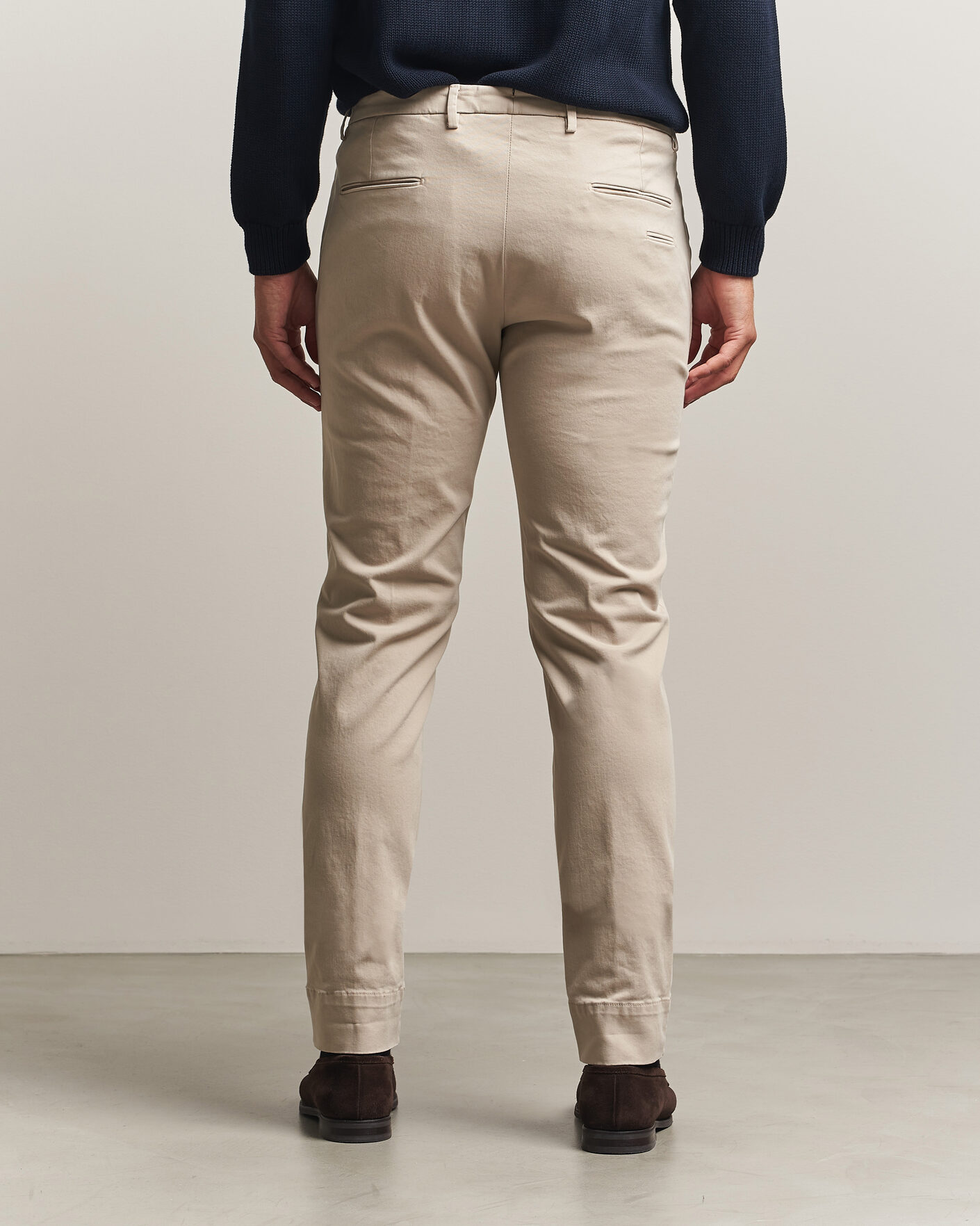 Homme | Pantalons | Briglia 1949 | Slim Fit Cotton Stretch Trousers Beige