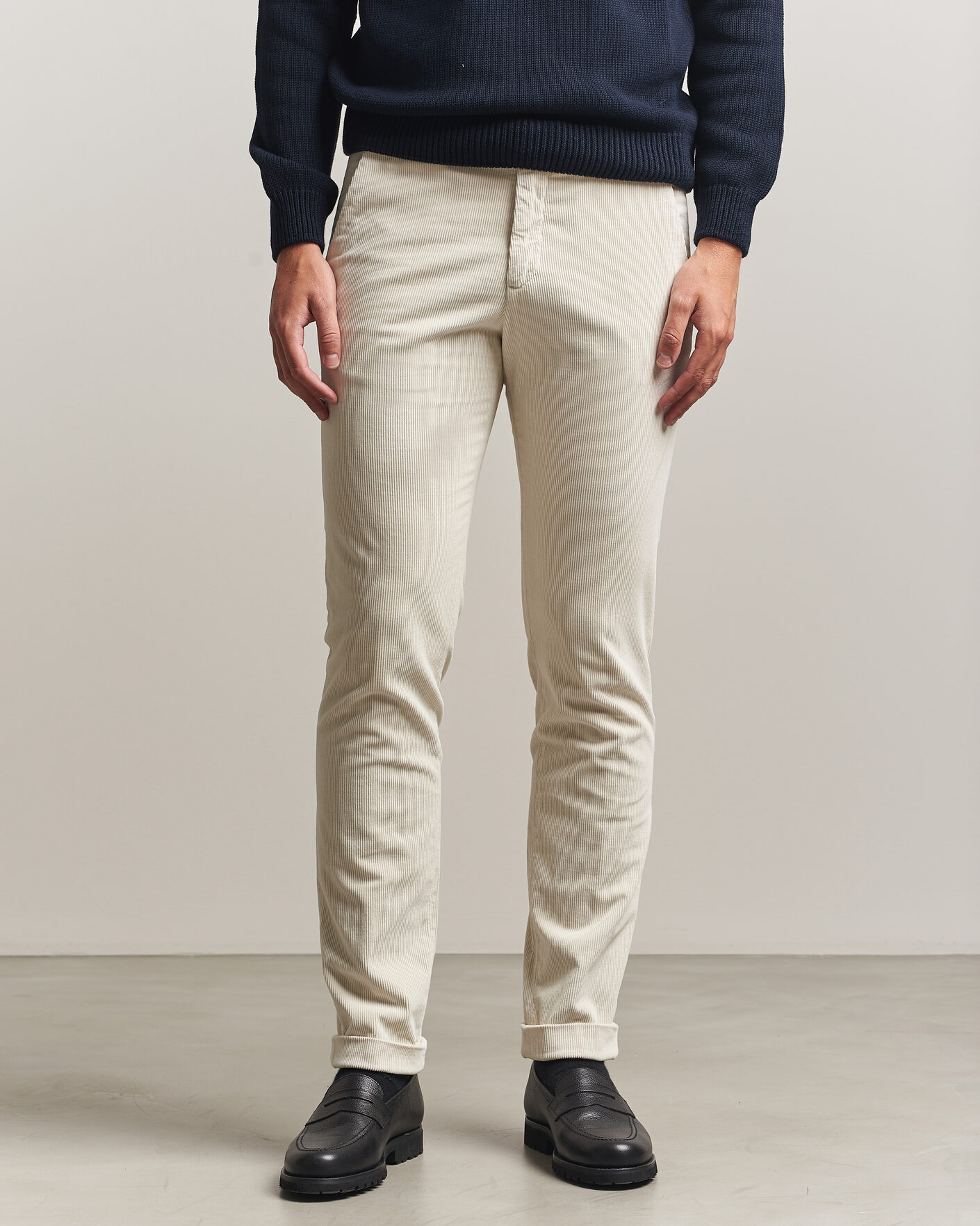 Homme | Pantalons | Briglia 1949 | Slim Fit Corduroy Trousers Off White