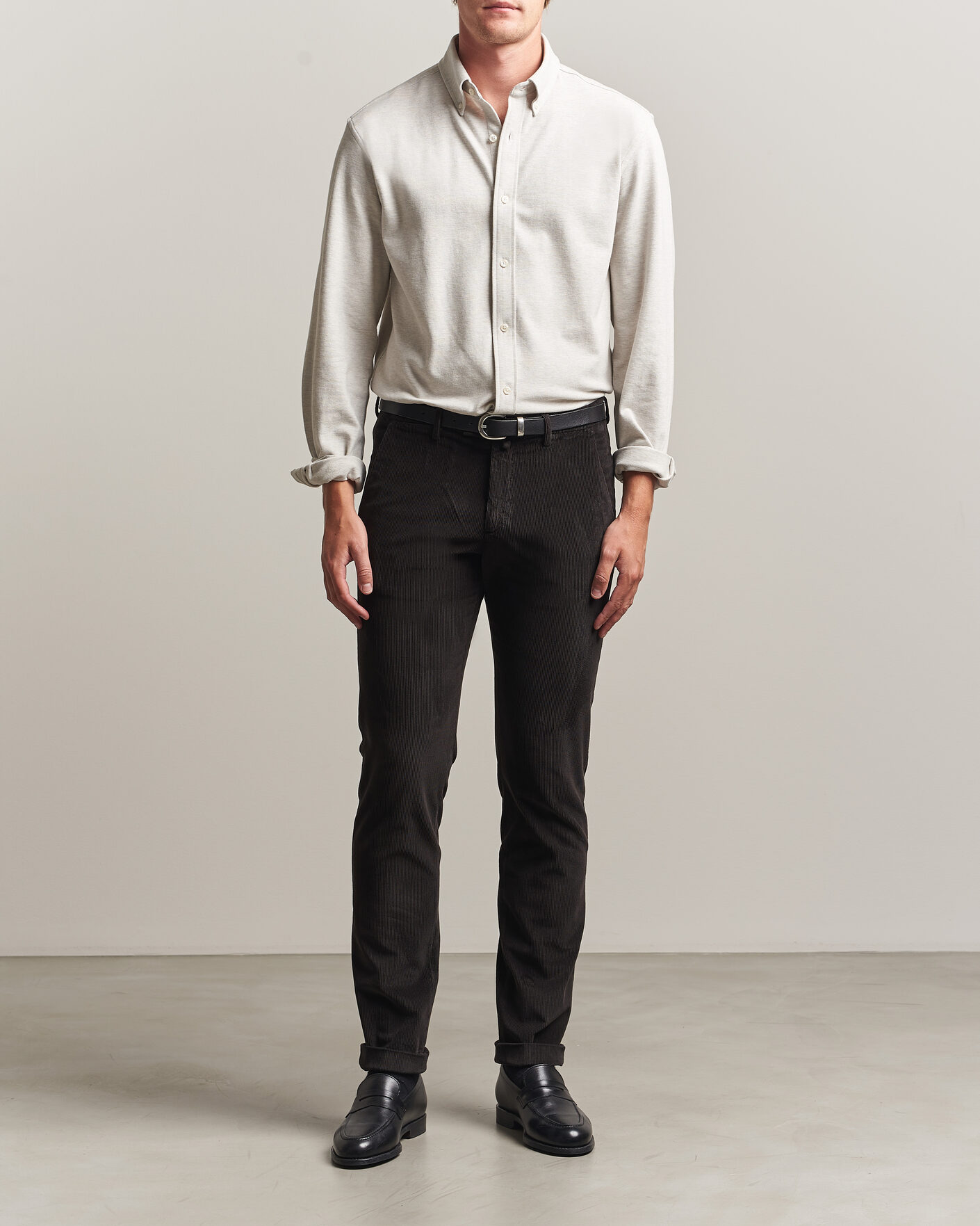 Homme | Pantalons | Briglia 1949 | Slim Fit Corduroy Trousers Dark Brown