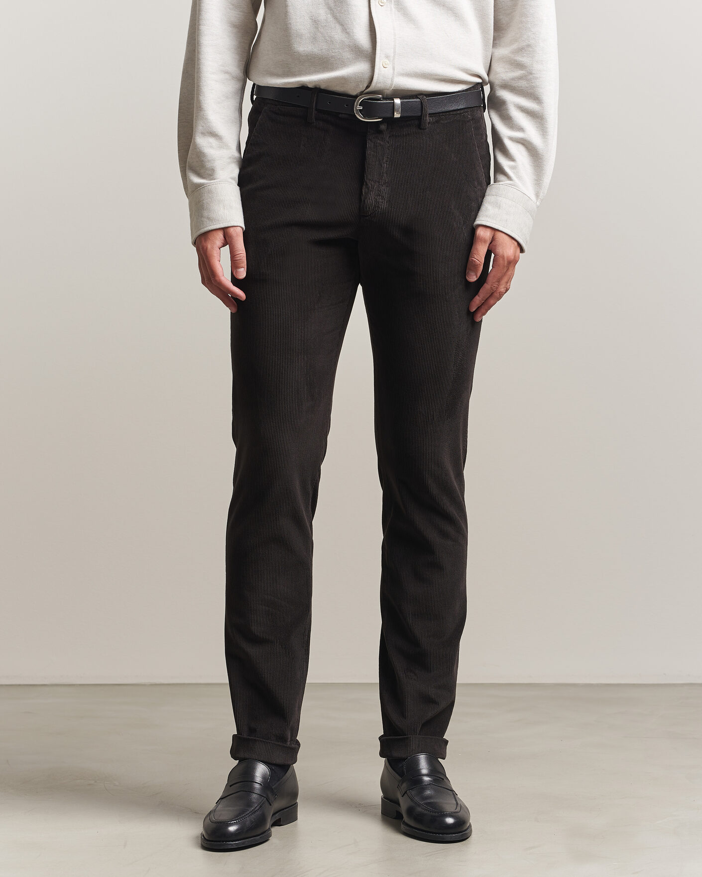 Homme | Pantalons | Briglia 1949 | Slim Fit Corduroy Trousers Dark Brown