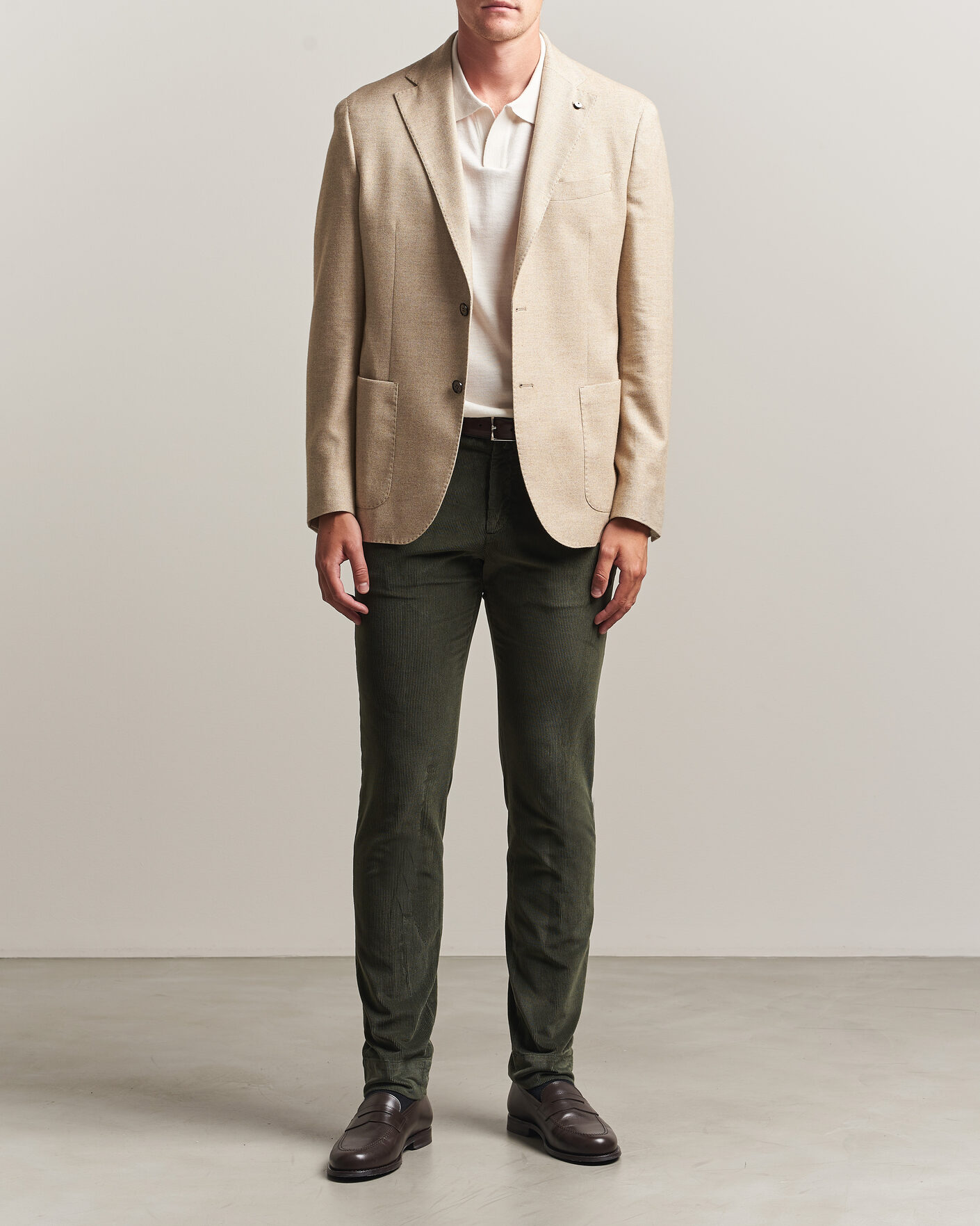 Homme | Pantalons | Briglia 1949 | Slim Fit Corduroy Trousers Dark Green