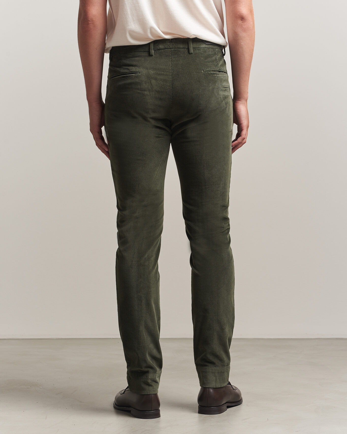 Homme | Pantalons | Briglia 1949 | Slim Fit Corduroy Trousers Dark Green