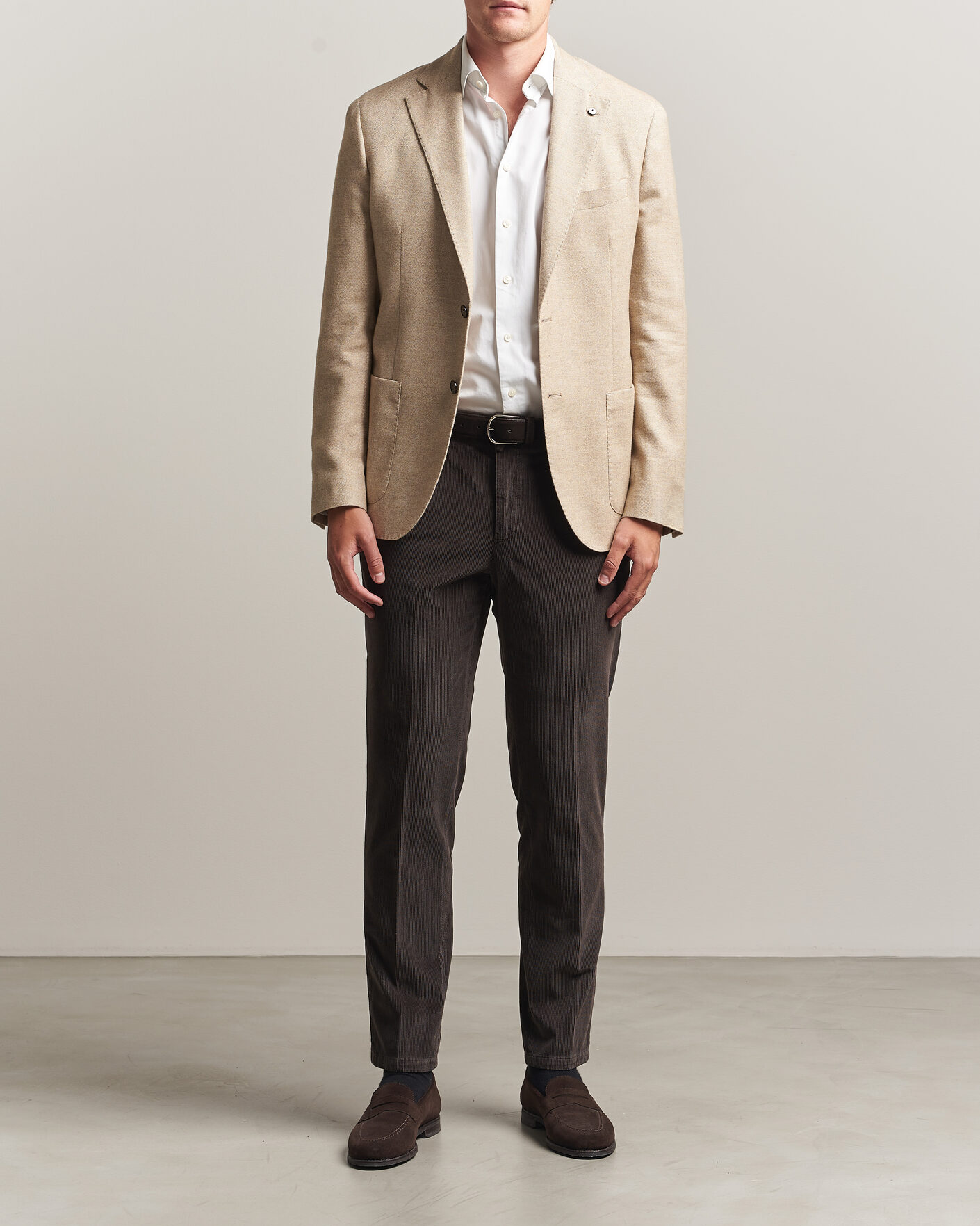 Homme | Pantalons | Briglia 1949 | Easy Fit Corduroy Trousers Brown