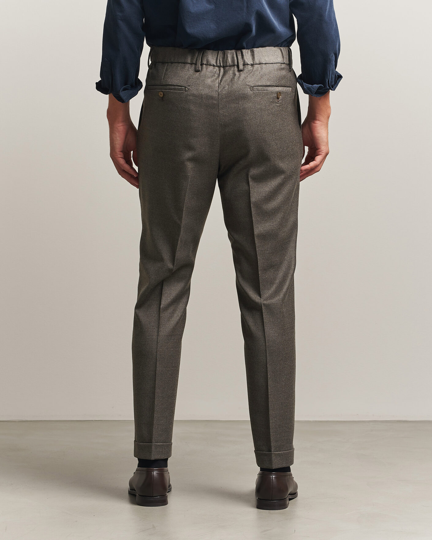 Homme | Pantalons | Briglia 1949 | Isola Stretch Flannel Trousers Brown