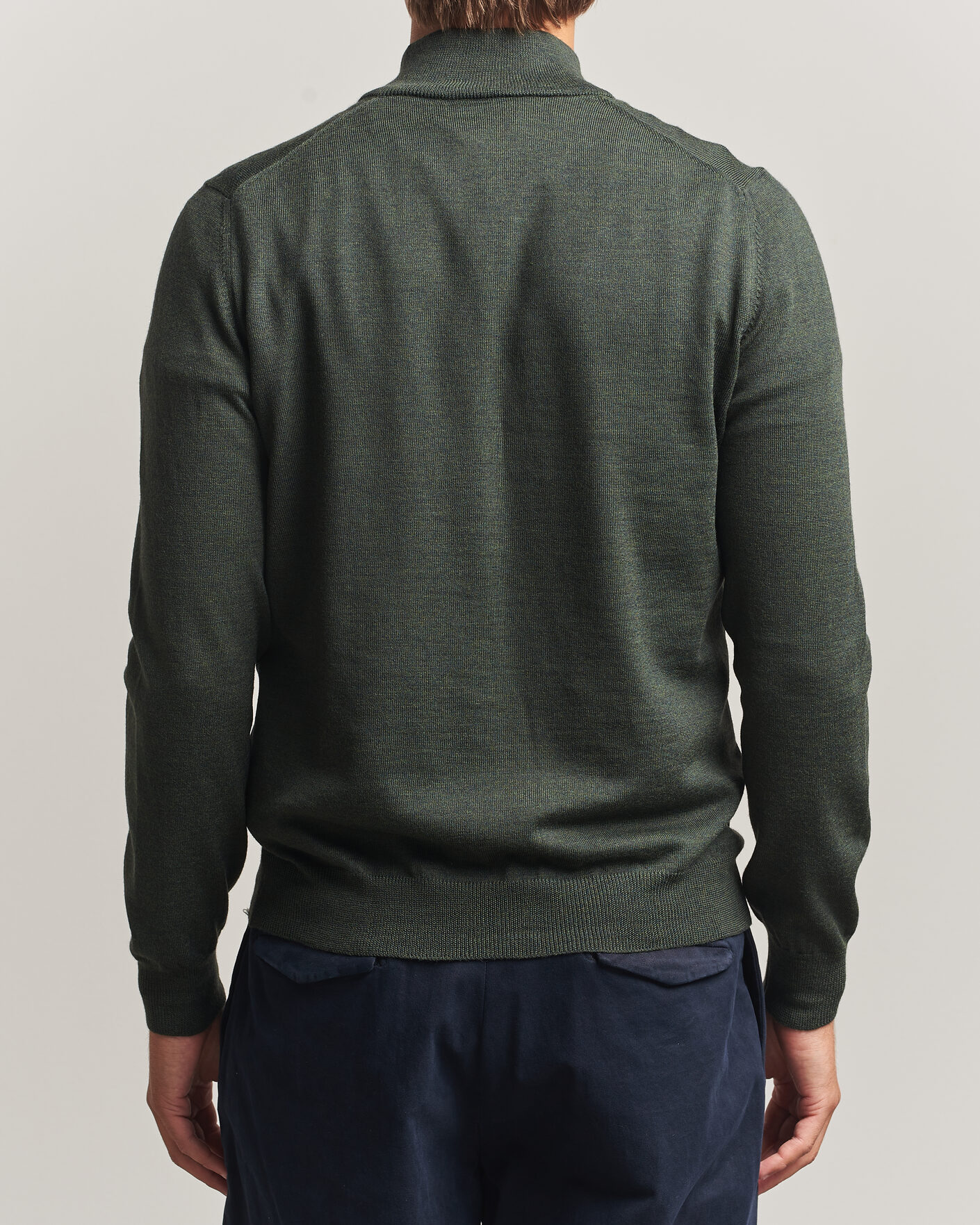 Homme | Pulls Et Tricots | Gran Sasso | Merino Fashion Fit Half Zip Olive Melange