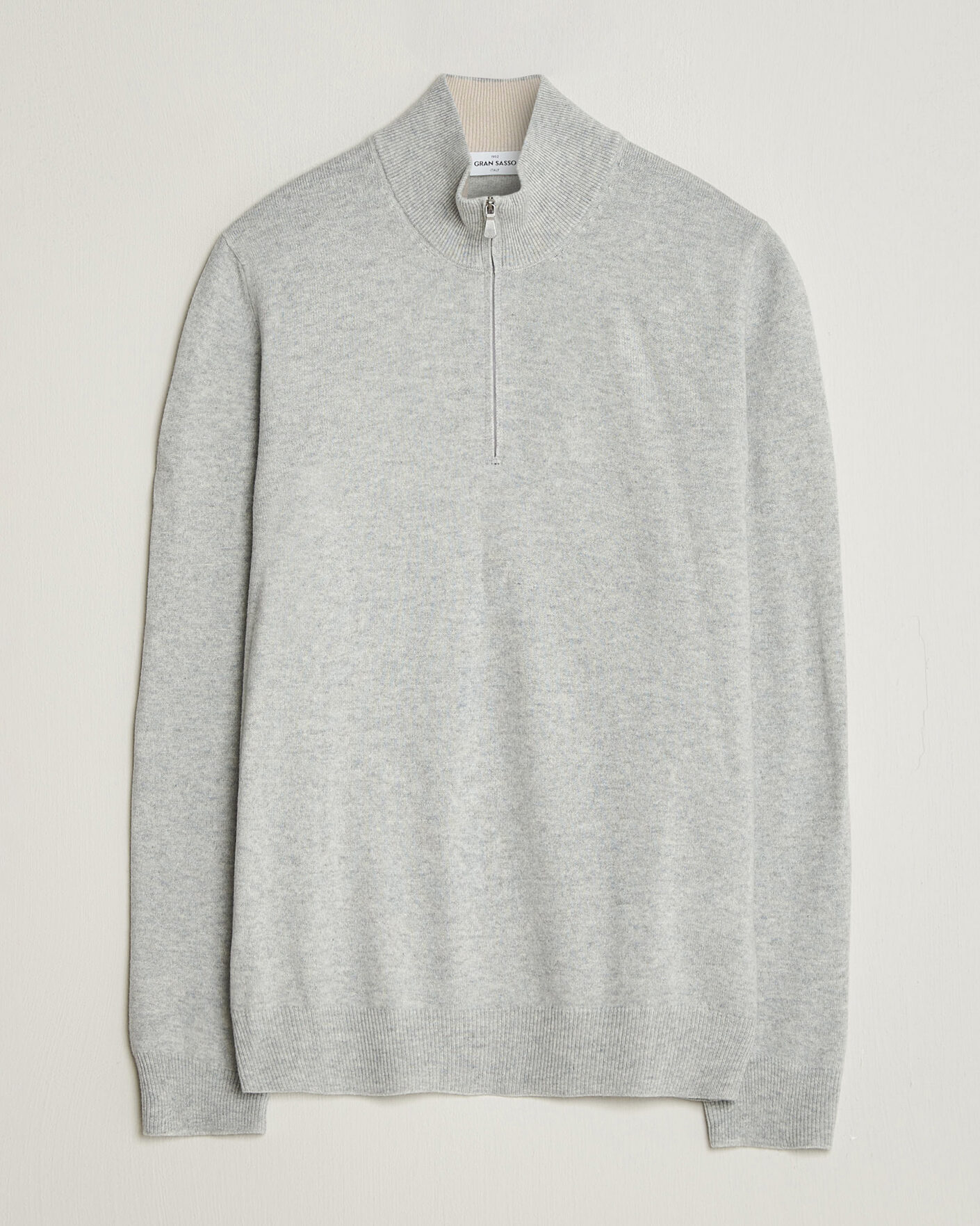 Homme | Pulls Et Tricots | Gran Sasso | Wool/Cashmere Half Zip Light Grey Melange