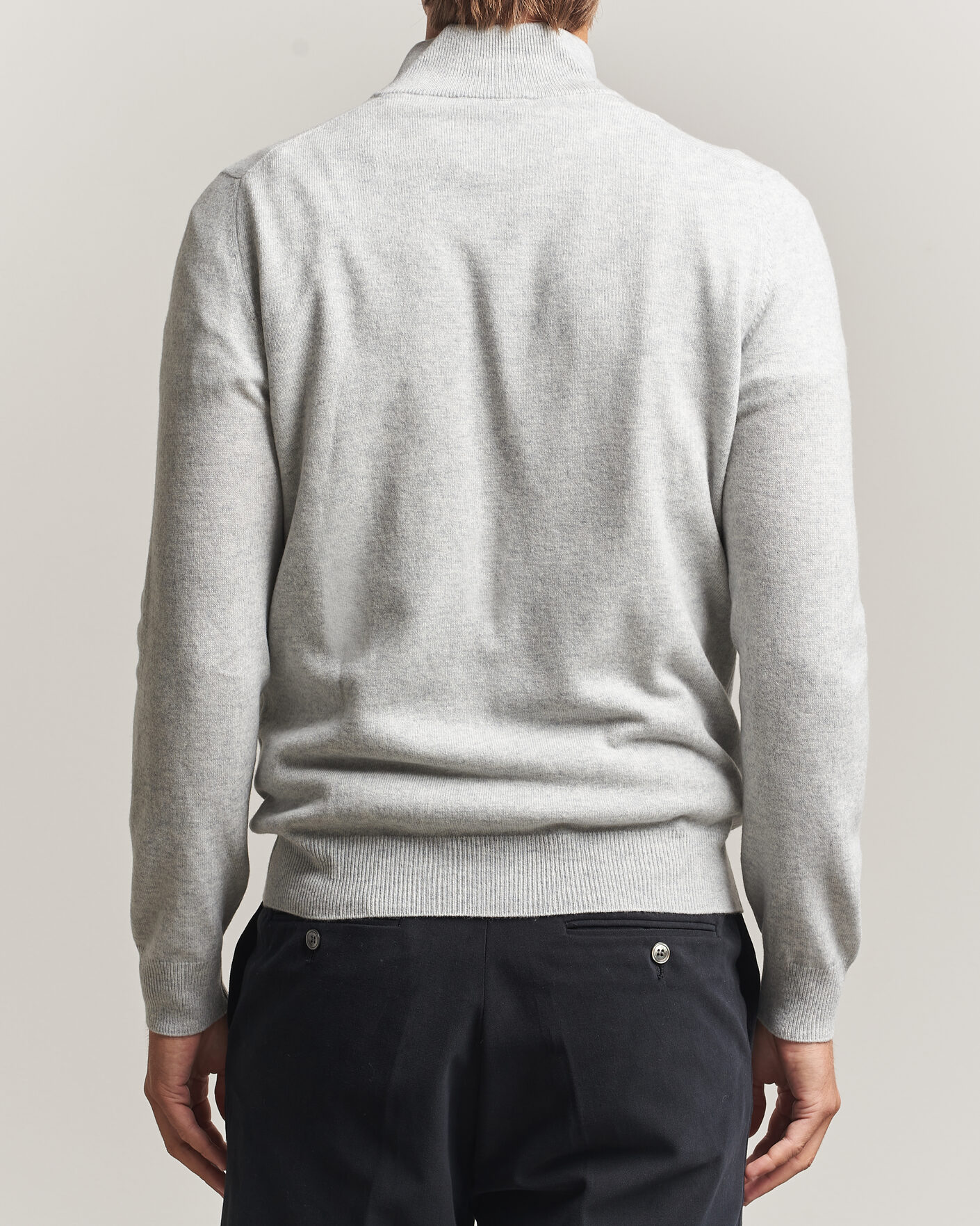 Homme | Pulls Et Tricots | Gran Sasso | Wool/Cashmere Half Zip Light Grey Melange