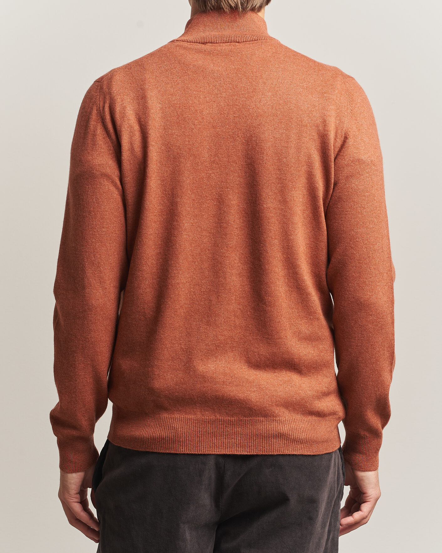 Homme | Pulls Et Tricots | Gran Sasso | Wool/Cashmere Half Zip Rust Orange