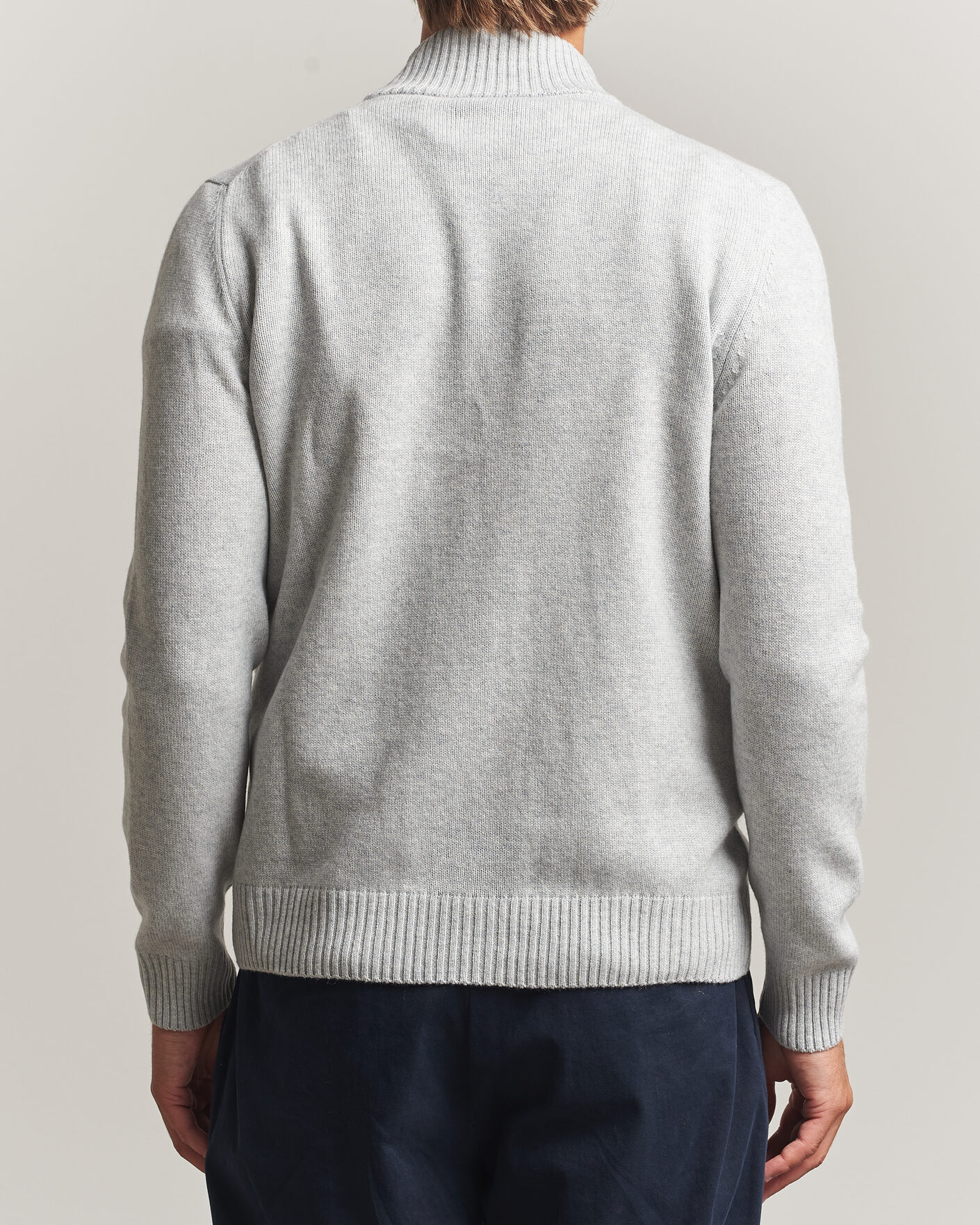 Homme | Pulls Et Tricots | Gran Sasso | Wool/Cashmere Full Zip Light Grey Melange