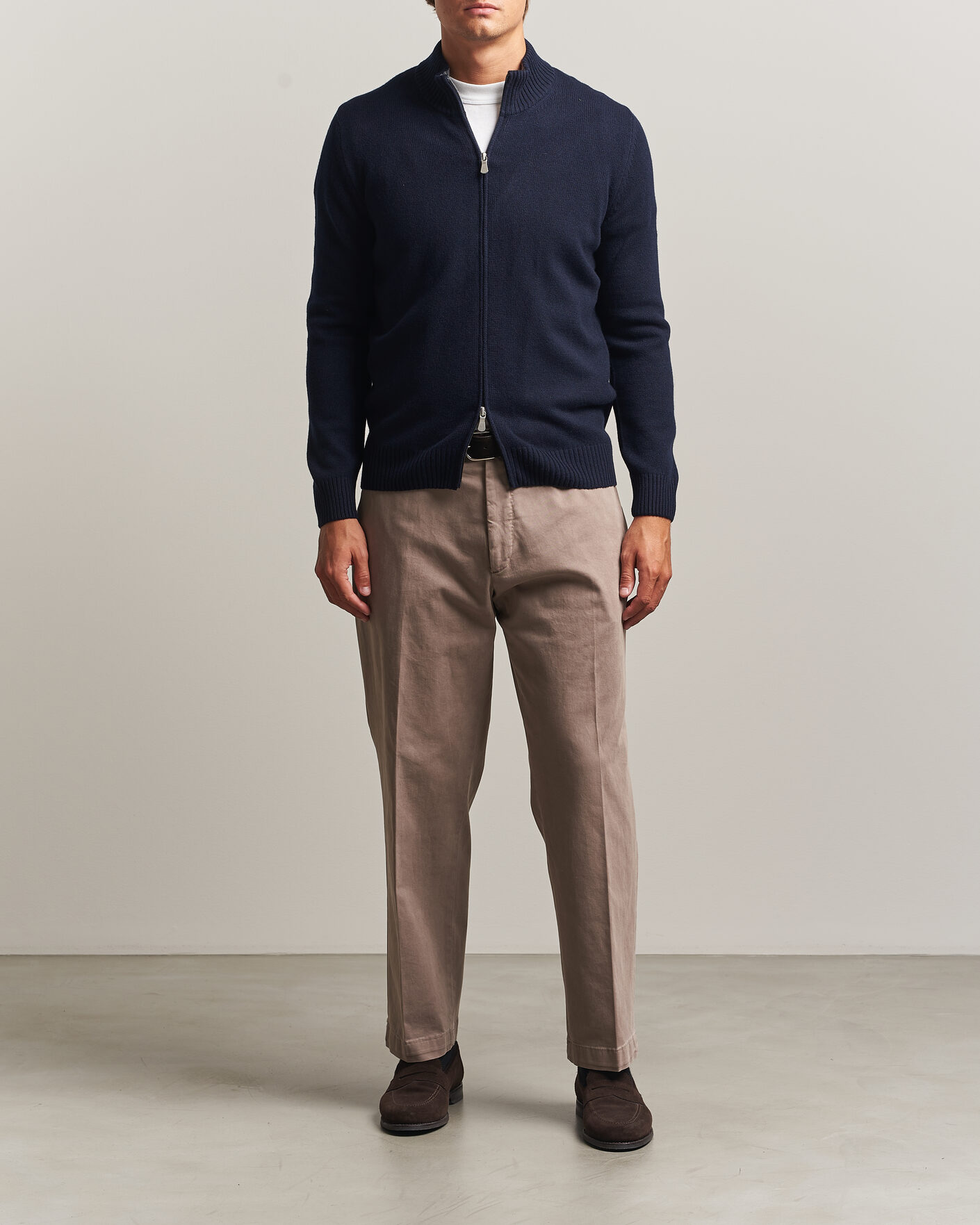 Homme | Pulls Et Tricots | Gran Sasso | Wool/Cashmere Full Zip Navy