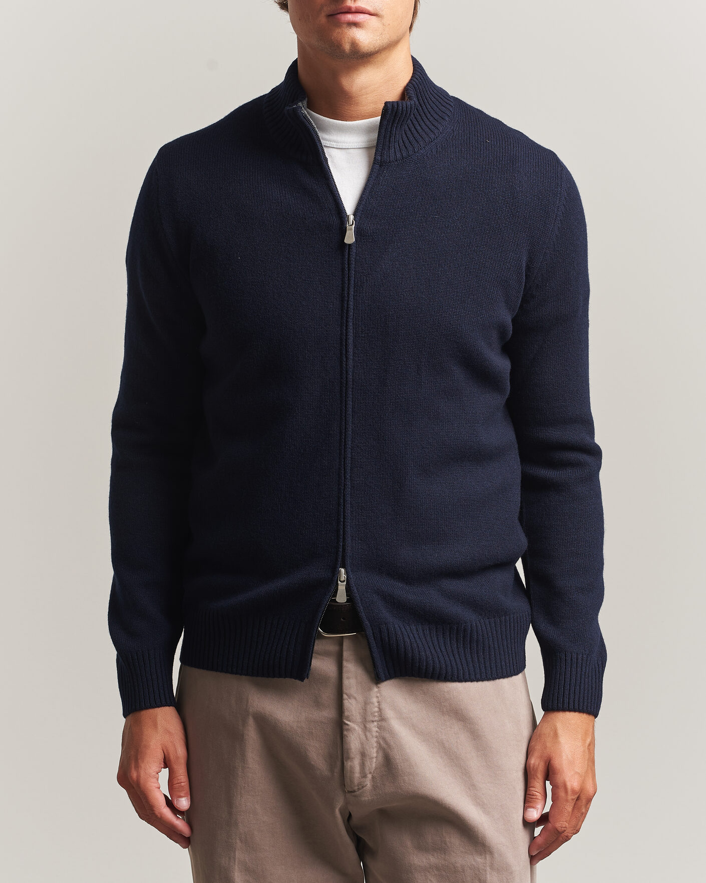 Homme | Pulls Et Tricots | Gran Sasso | Wool/Cashmere Full Zip Navy