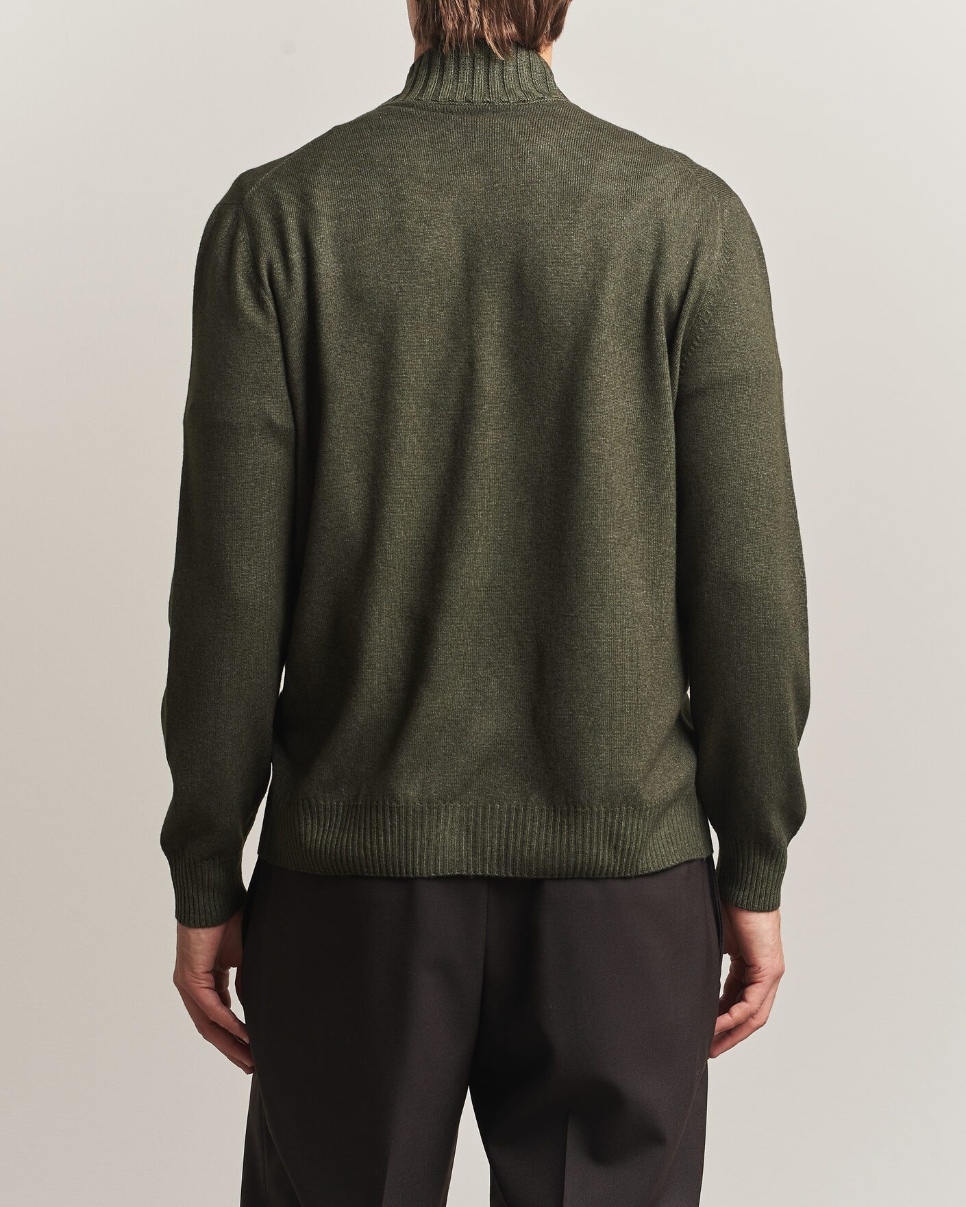 Homme | Pulls Et Tricots | Gran Sasso | Wool/Cashmere Washed Full Zip Olive Melange