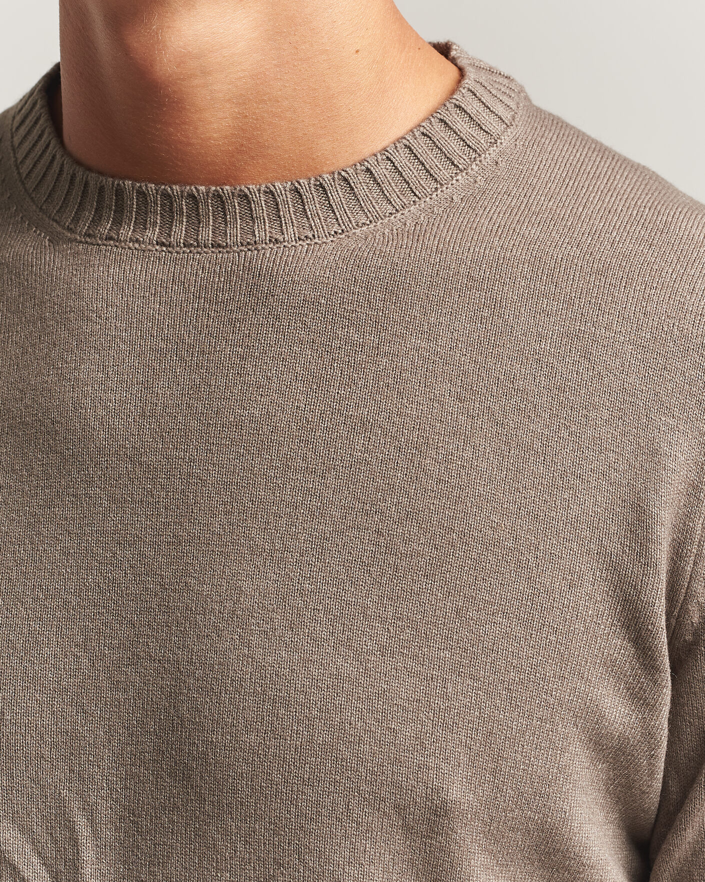 Homme | Pulls Et Tricots | Gran Sasso | Wool/Cashmere Washed Crew Neck Brown Melange