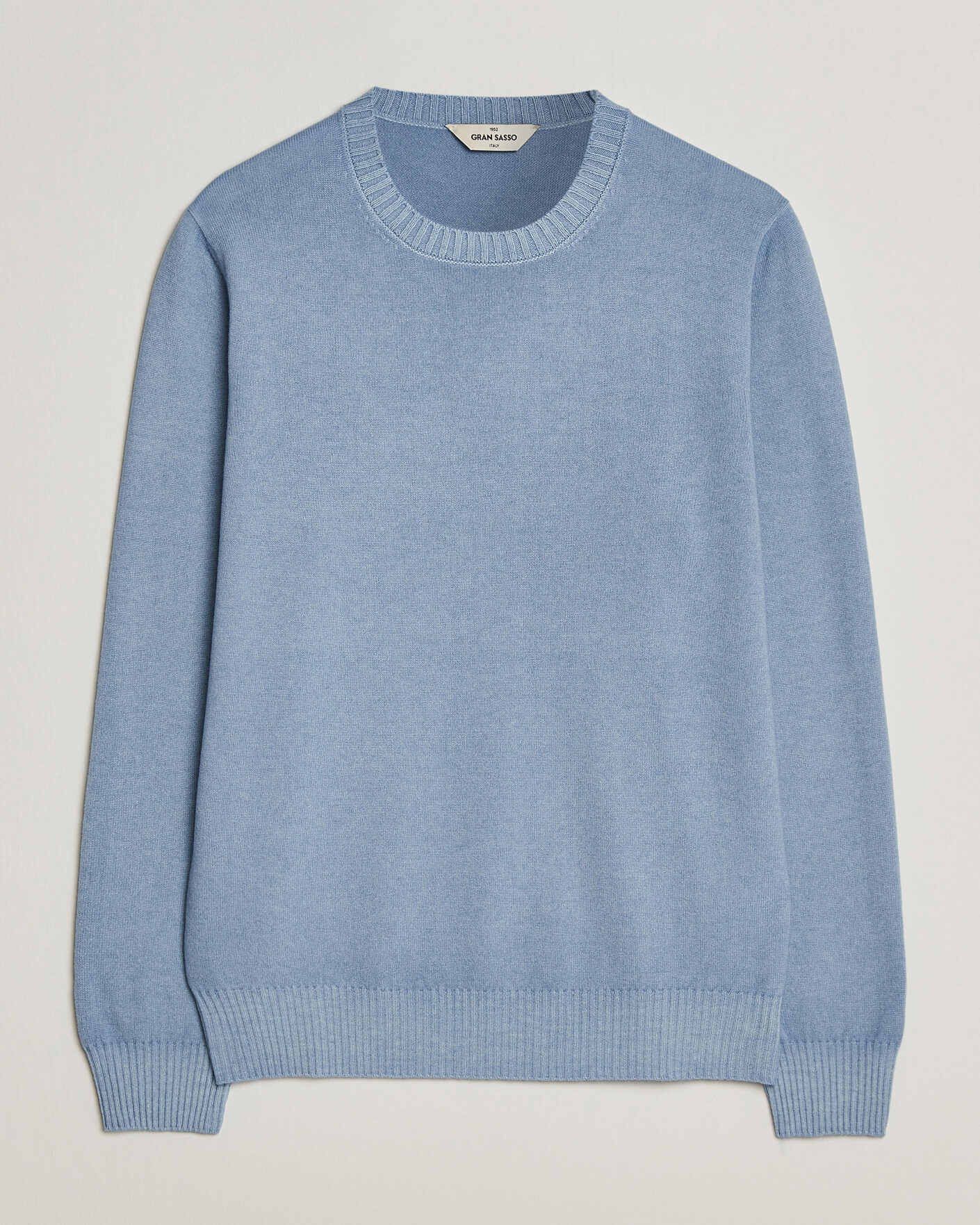 Homme | Pulls Et Tricots | Gran Sasso | Wool/Cashmere Washed Crew Neck Blue Melange