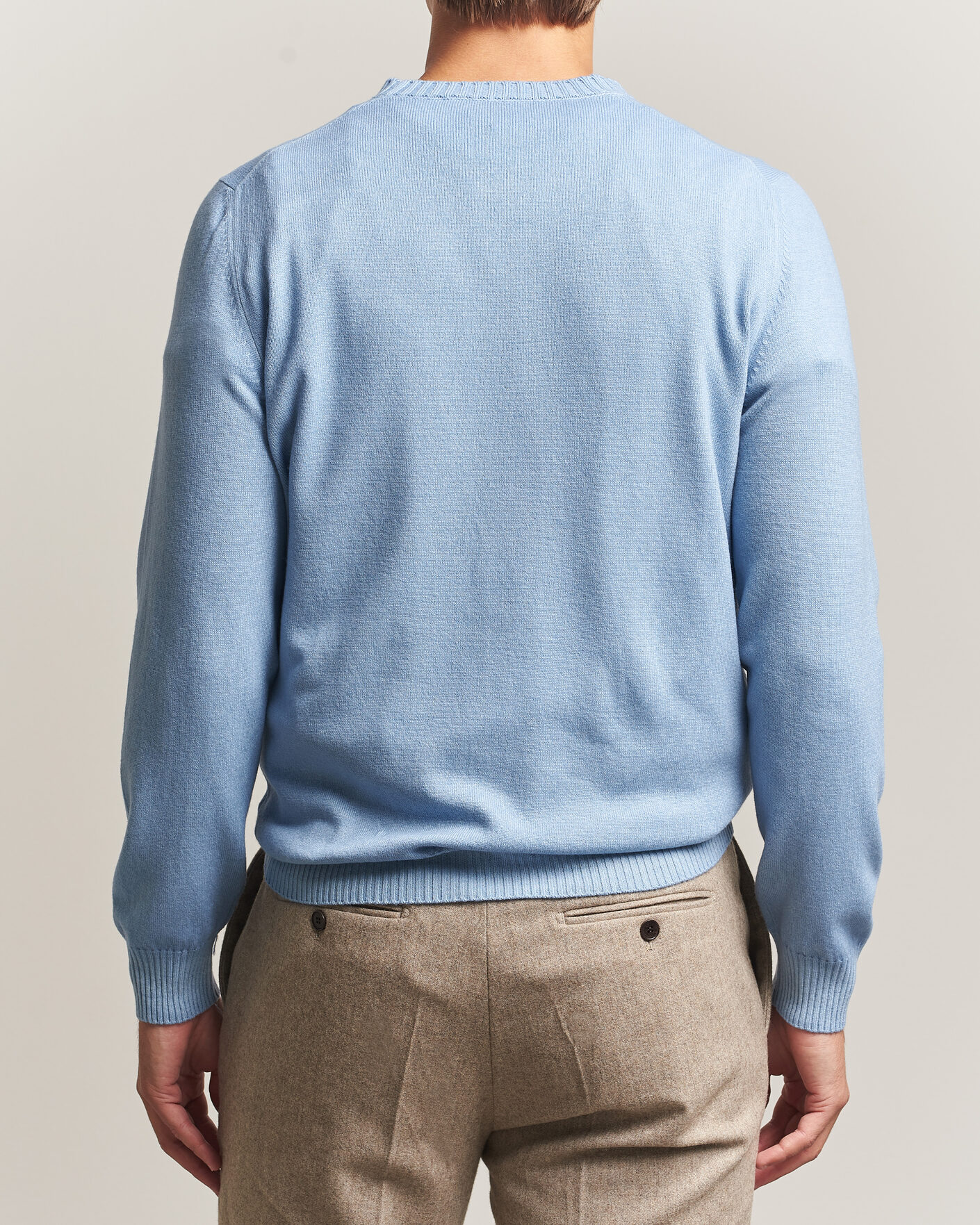 Homme | Pulls Et Tricots | Gran Sasso | Wool/Cashmere Washed Crew Neck Blue Melange
