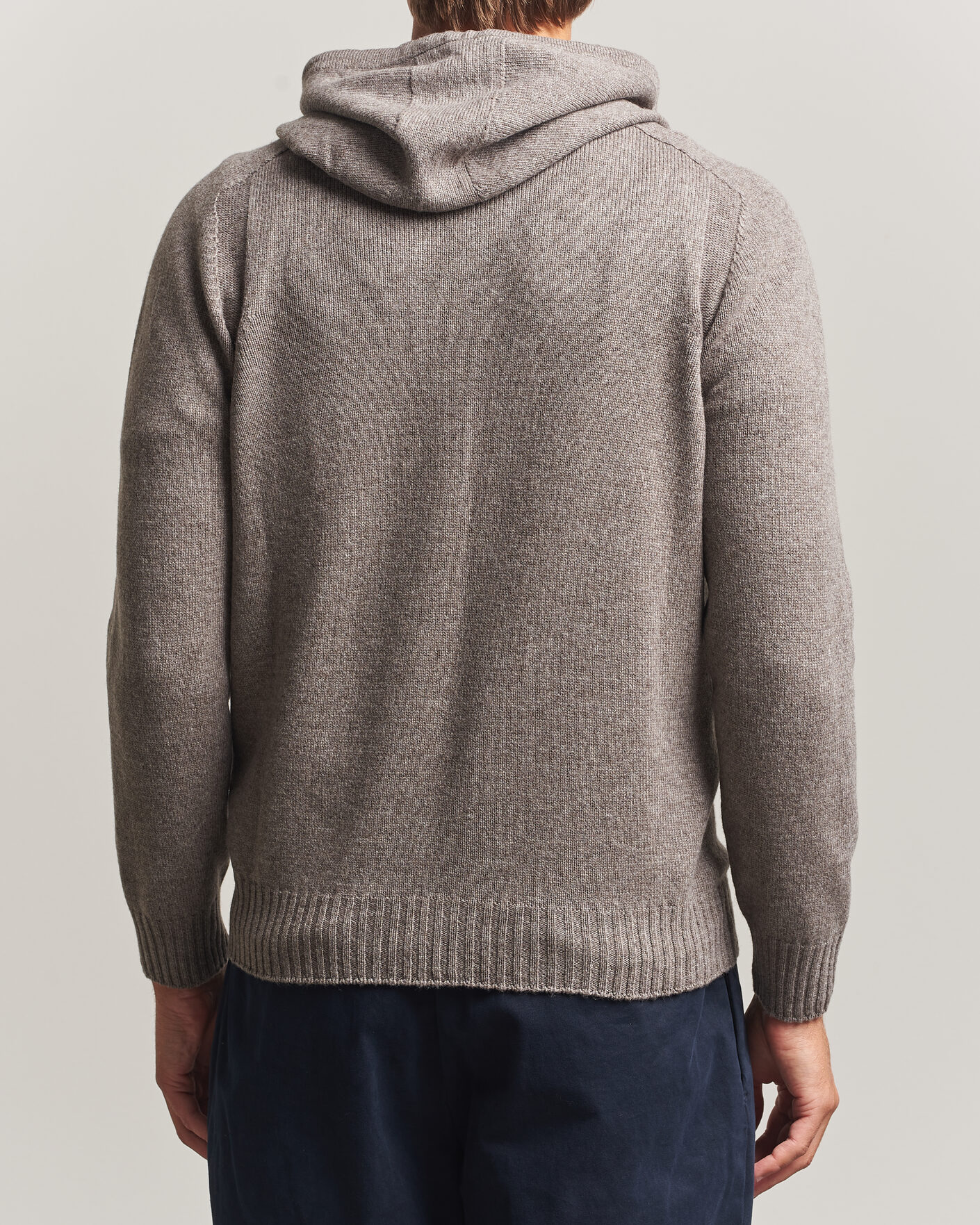 Homme | Pulls Et Tricots | Gran Sasso | Full Zip Wool Hoodie Taupe Melange