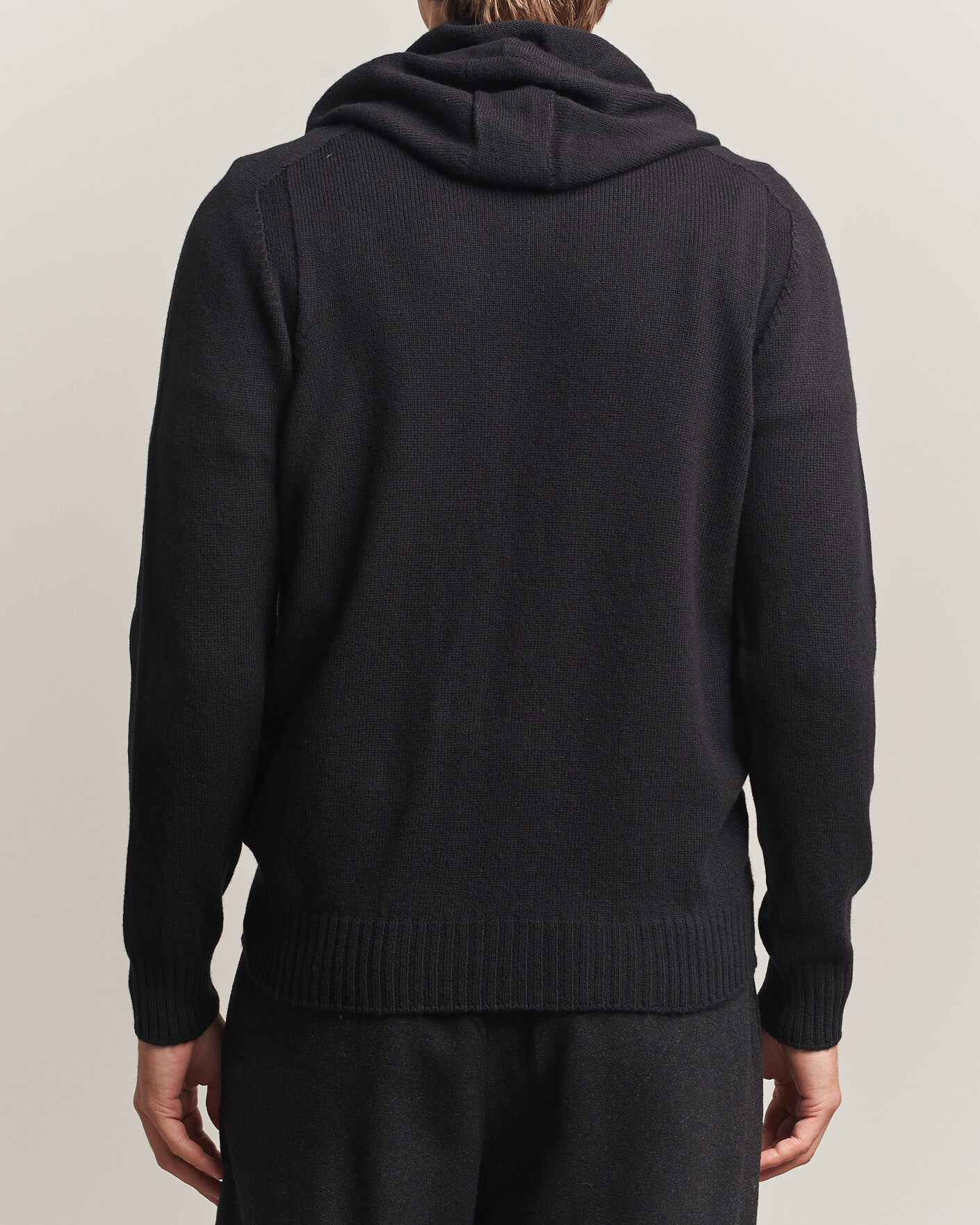 Homme | Pulls Et Tricots | Gran Sasso | Full Zip Wool Hoodie Black