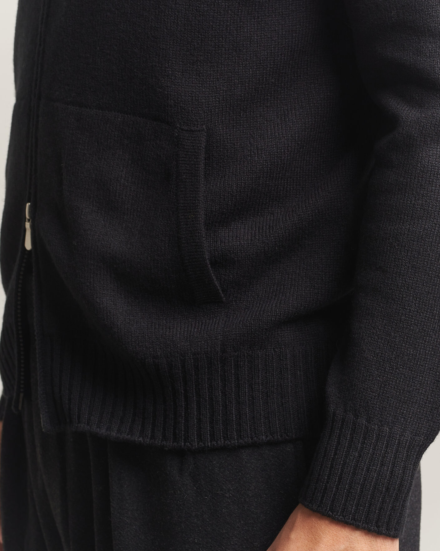 Homme | Pulls Et Tricots | Gran Sasso | Full Zip Wool Hoodie Black