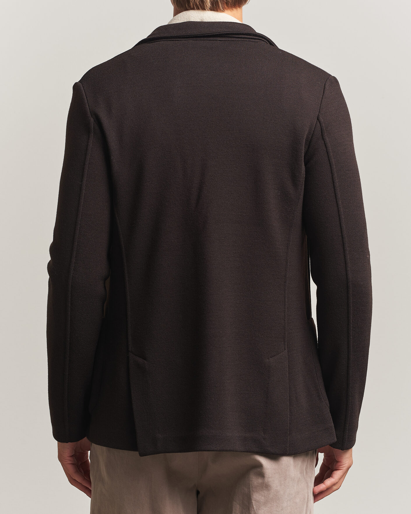 Homme | Blazers | Gran Sasso | Rainwool Knitted Blazer Dark Brown