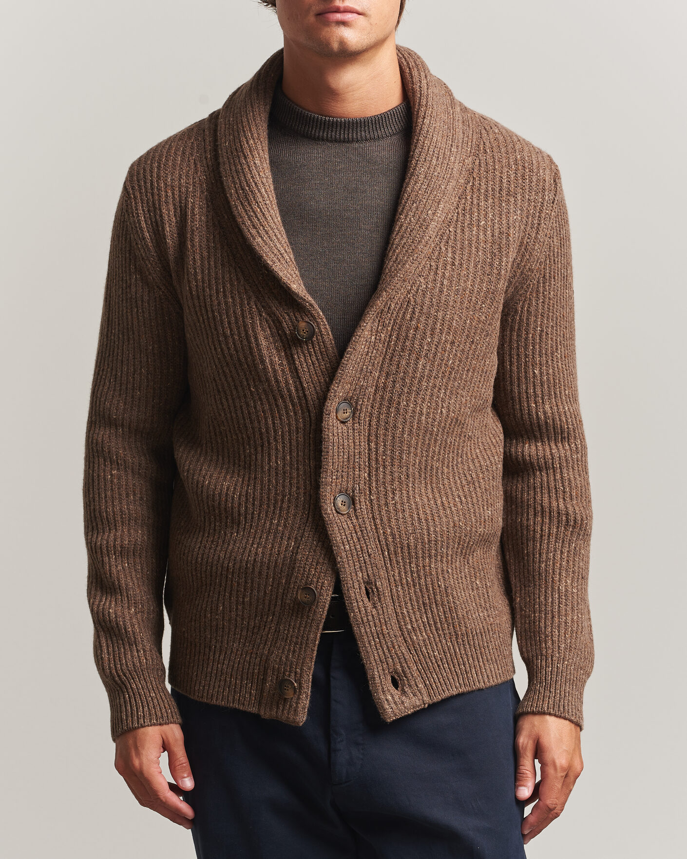 Homme | Pulls Et Tricots | Gran Sasso | Wool/Cashmere Donegal Cardigan Brown