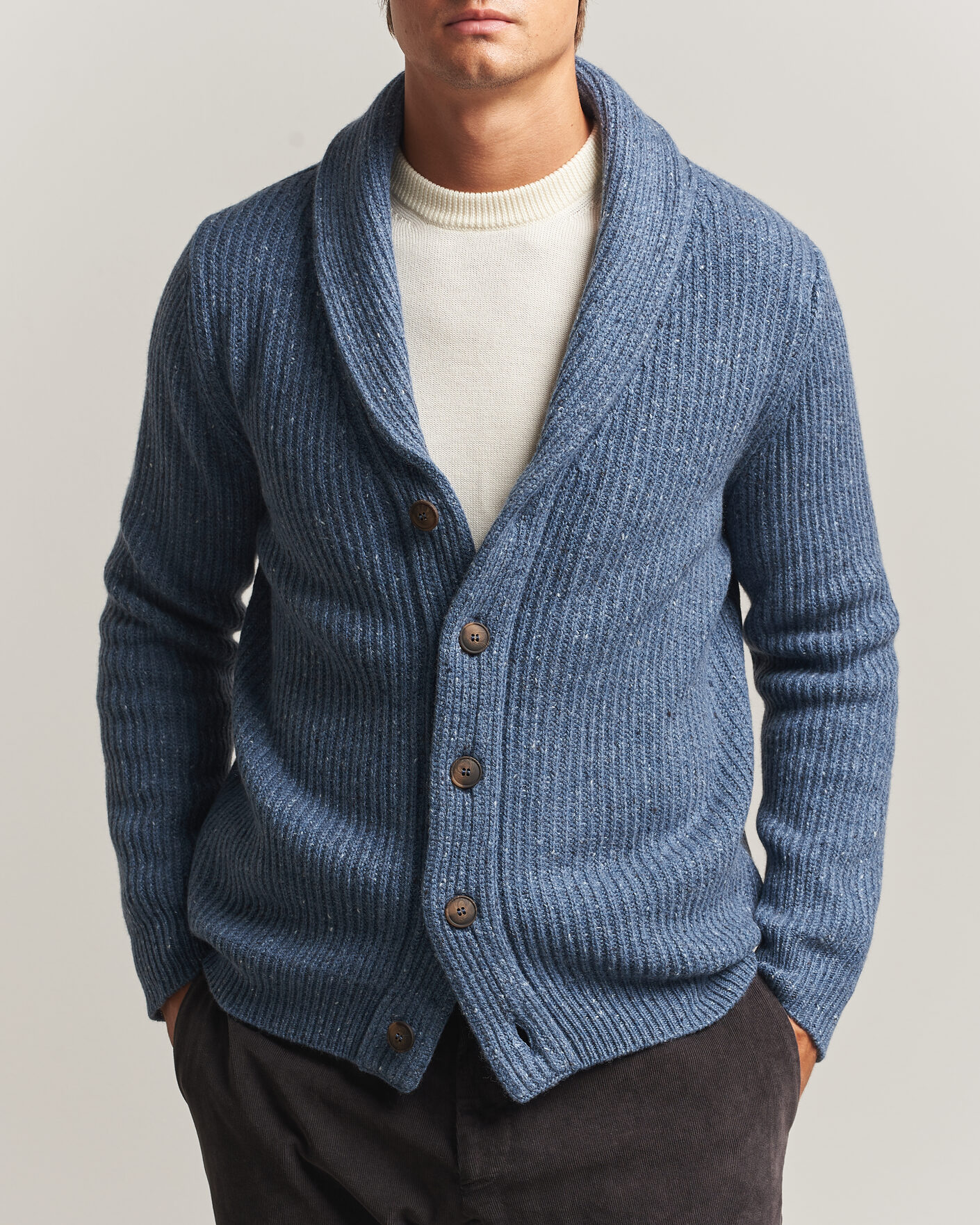 Homme | Pulls Et Tricots | Gran Sasso | Wool/Cashmere Donegal Cardigan Blue